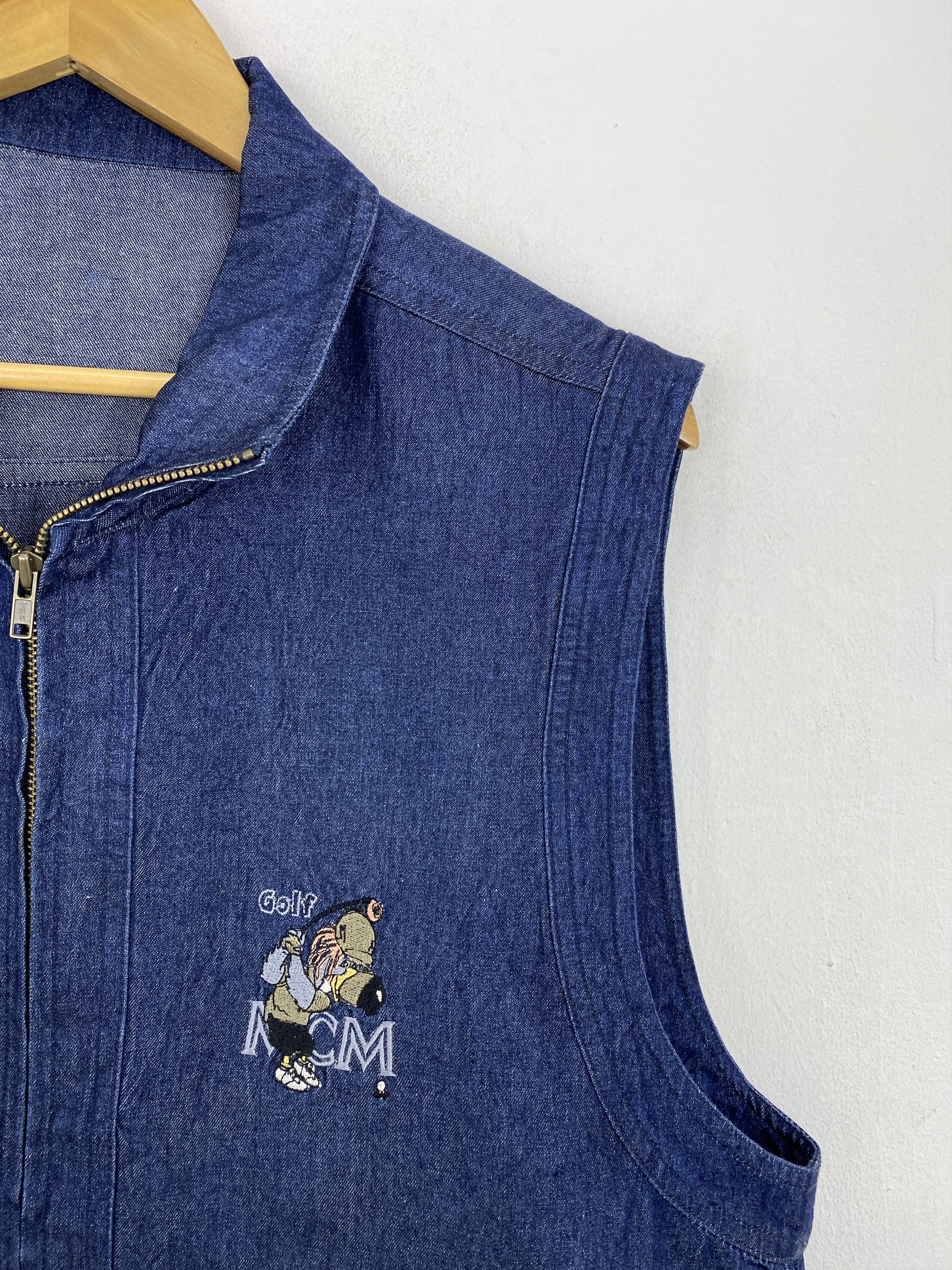 MCM × Vintage Vintage MCM Golf Wear Denim Vest Jacket Size US L / EU 52-54 / 3 - 8 Thumbnail