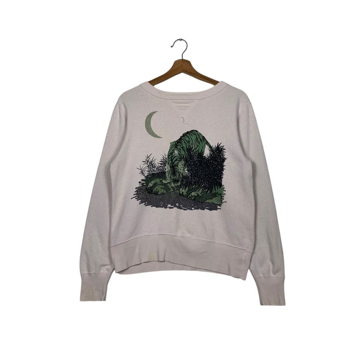 Blue Blue Japan 90's BLUE BLUE Tiger Graphic Printed Sweatshirt #2521-C114 Size US S / EU 44-46 / 1 - 1 Thumbnail