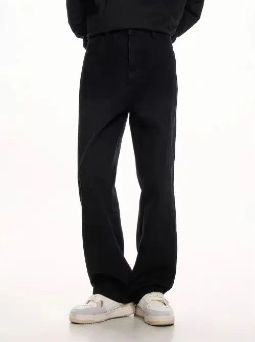 VIBE High street cleanfit men's loose straight casual black jeans Size US 32 / EU 48 - 5 Thumbnail
