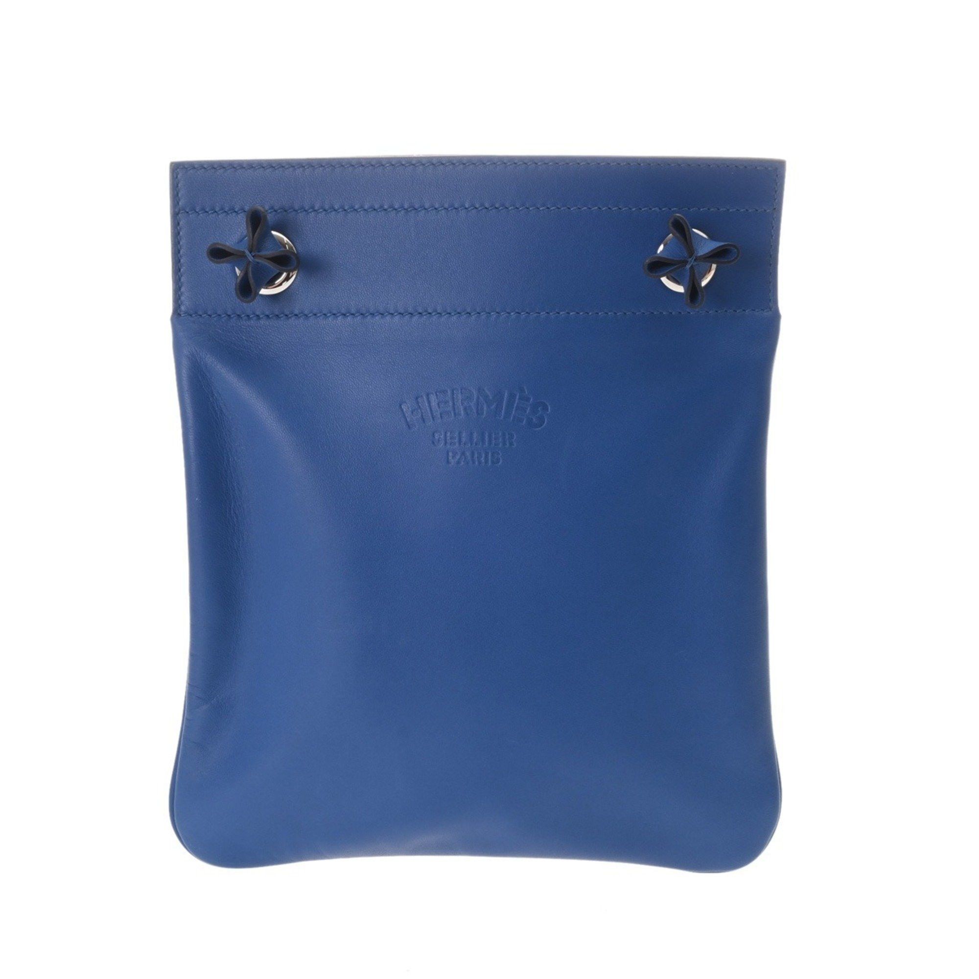 Hermes Sac Aline Mini Blue France U Stamp (Around 2022) Women's Swift Shoulder Bag in Silver
