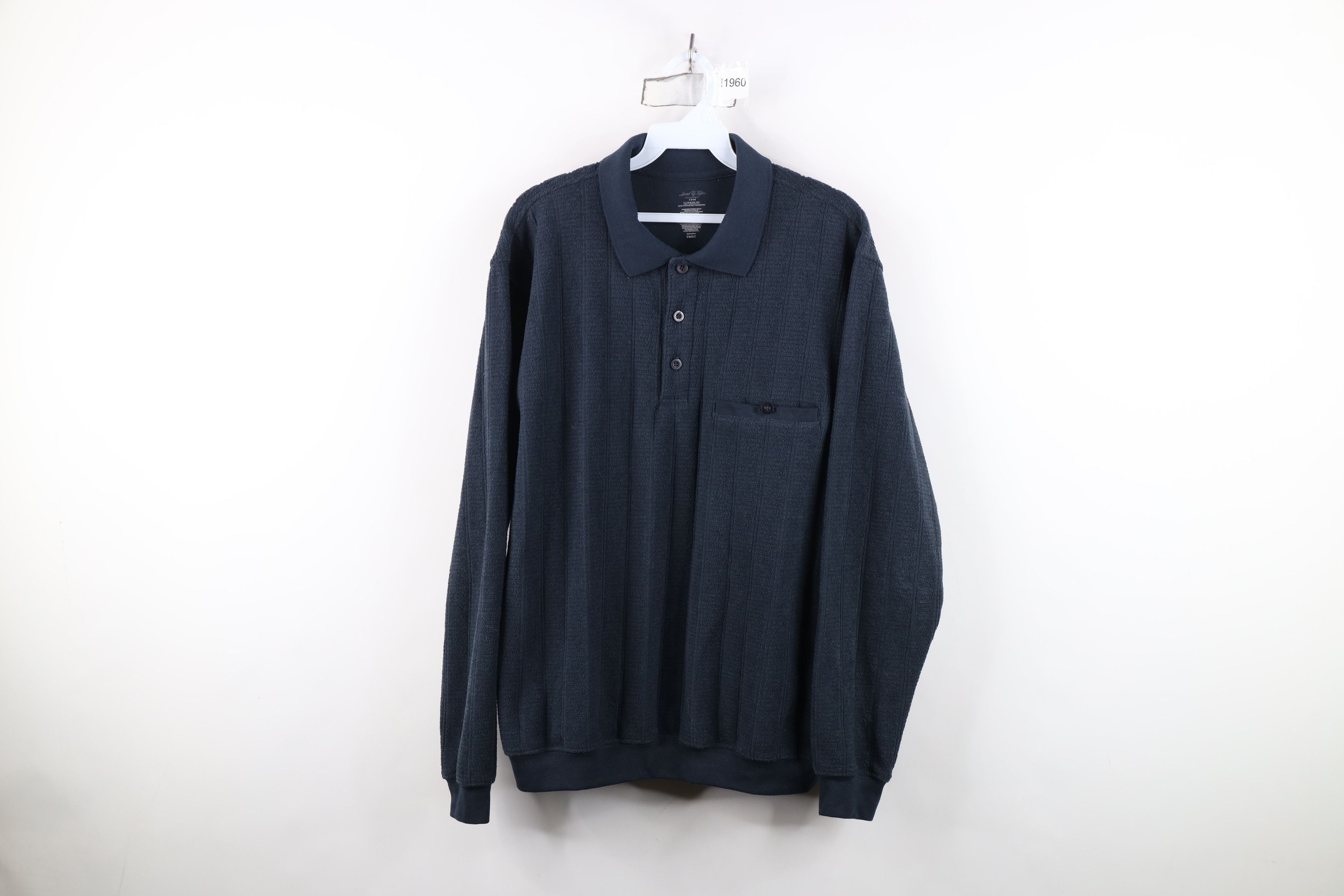 Vintage Vintage 90s Y2K Streetwear Fleece Collared Sweatshirt Blue Size US M / EU 48-50 / 2 - 1 Thumbnail