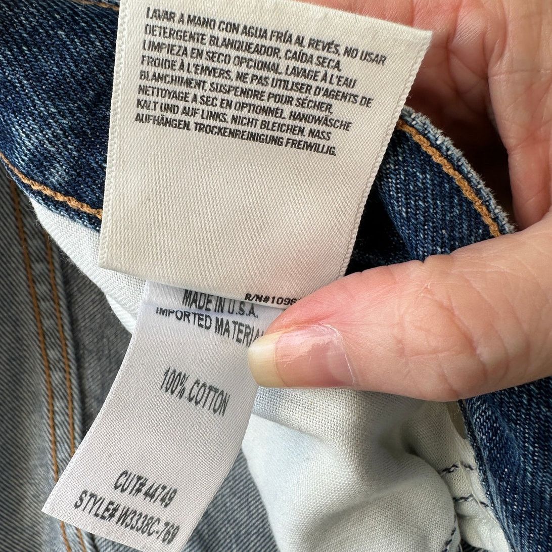 GOLDSIGN Goldsign Gold Button Fly Med Wash Straight Leg Crop Jeans 31 Size 31" - 11 Thumbnail