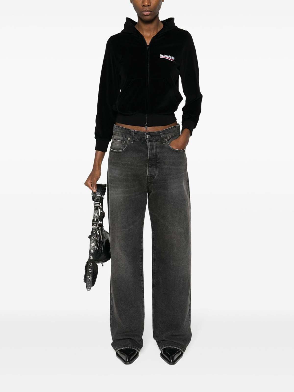 Balenciaga o1s1wg110226 Political Campaign Zip-Up Hoodie Fitted Black Size M / US 6-8 / IT 42-44 - 5 Thumbnail