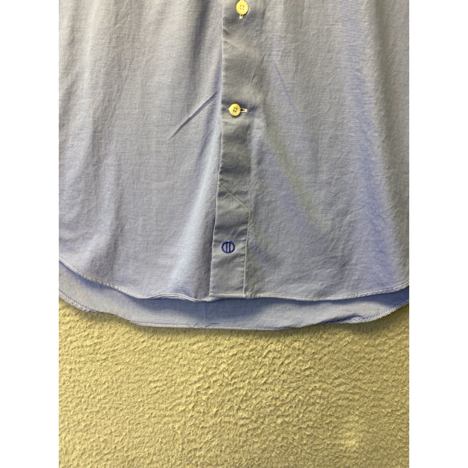 David Donahue DAVID DONAHUE Mens Button Shirt 17 34/35 Blue Cotton Dress Shirt Casual Business Party 17 Neck Spread Collar Barrel Cuff Size US XL / EU 56 / 4 - 2 Thumbnail