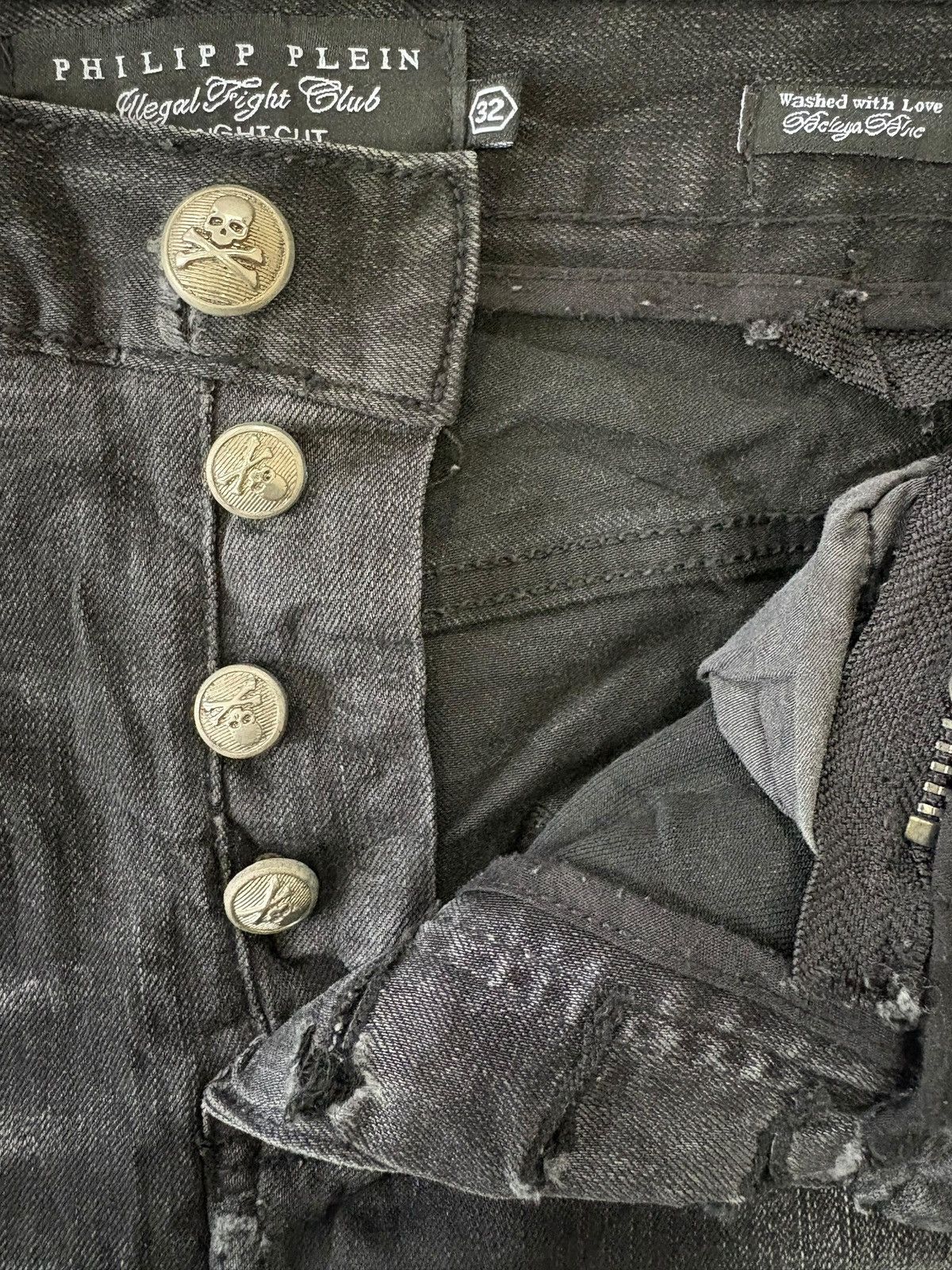 Philipp Plein RARE Philipp Plein Illegal Fight Club Punk Distressed Jeans Size US 32 / EU 48 - 5 Thumbnail