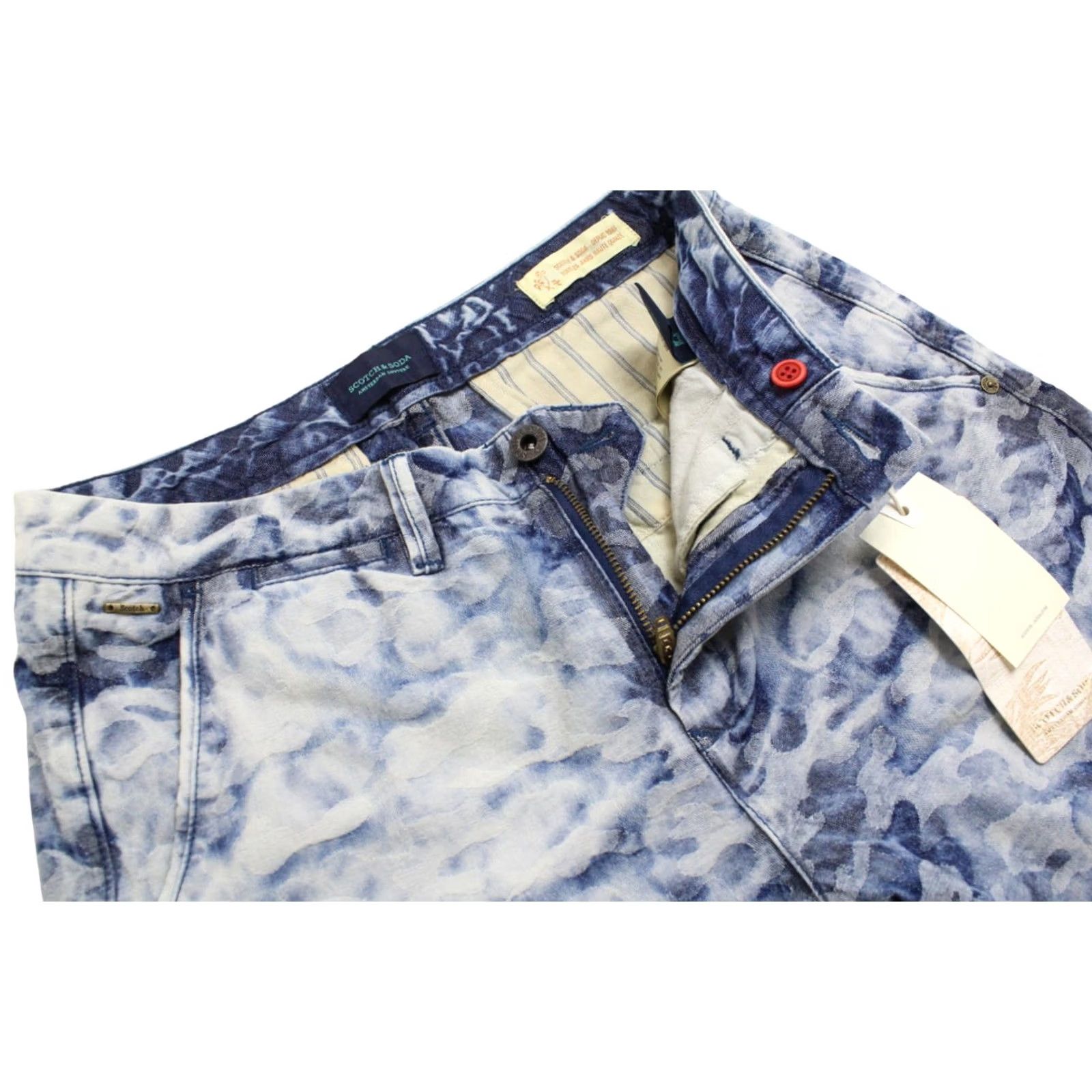 Scotch & Soda SCOTCH & SODA Shorts Men's W28 Blue Patterned Zip Fly Casual Size US 28 / EU 44 - 4 Thumbnail