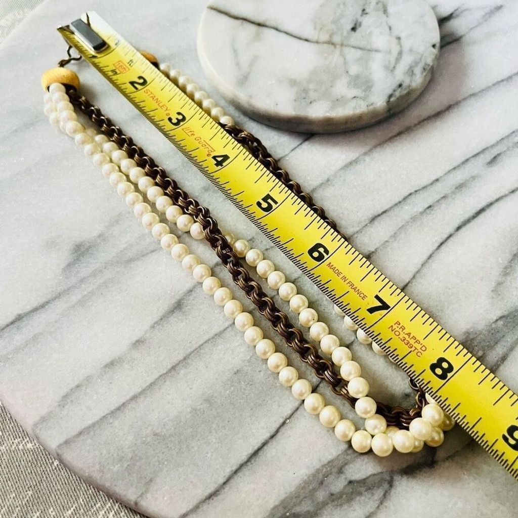 Vintage Vintage Pearl and Chain Layered Necklace Gold Toned Size ONE SIZE - 7 Thumbnail