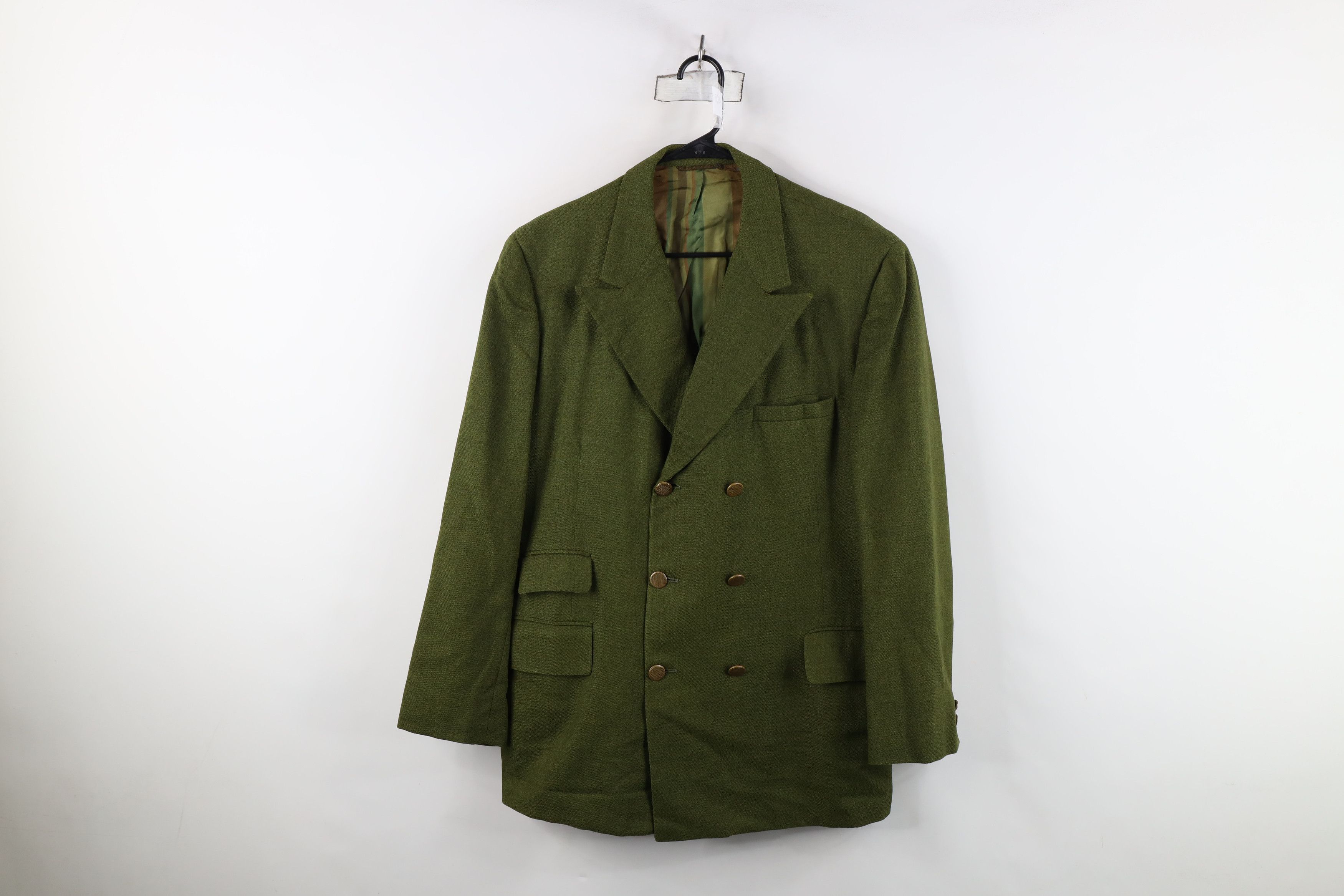 Vintage Vintage 50s 60s Macys Breasted Blazer Suit Jacket Green USA Size US XXL / EU 58 / 5 - 1 Thumbnail