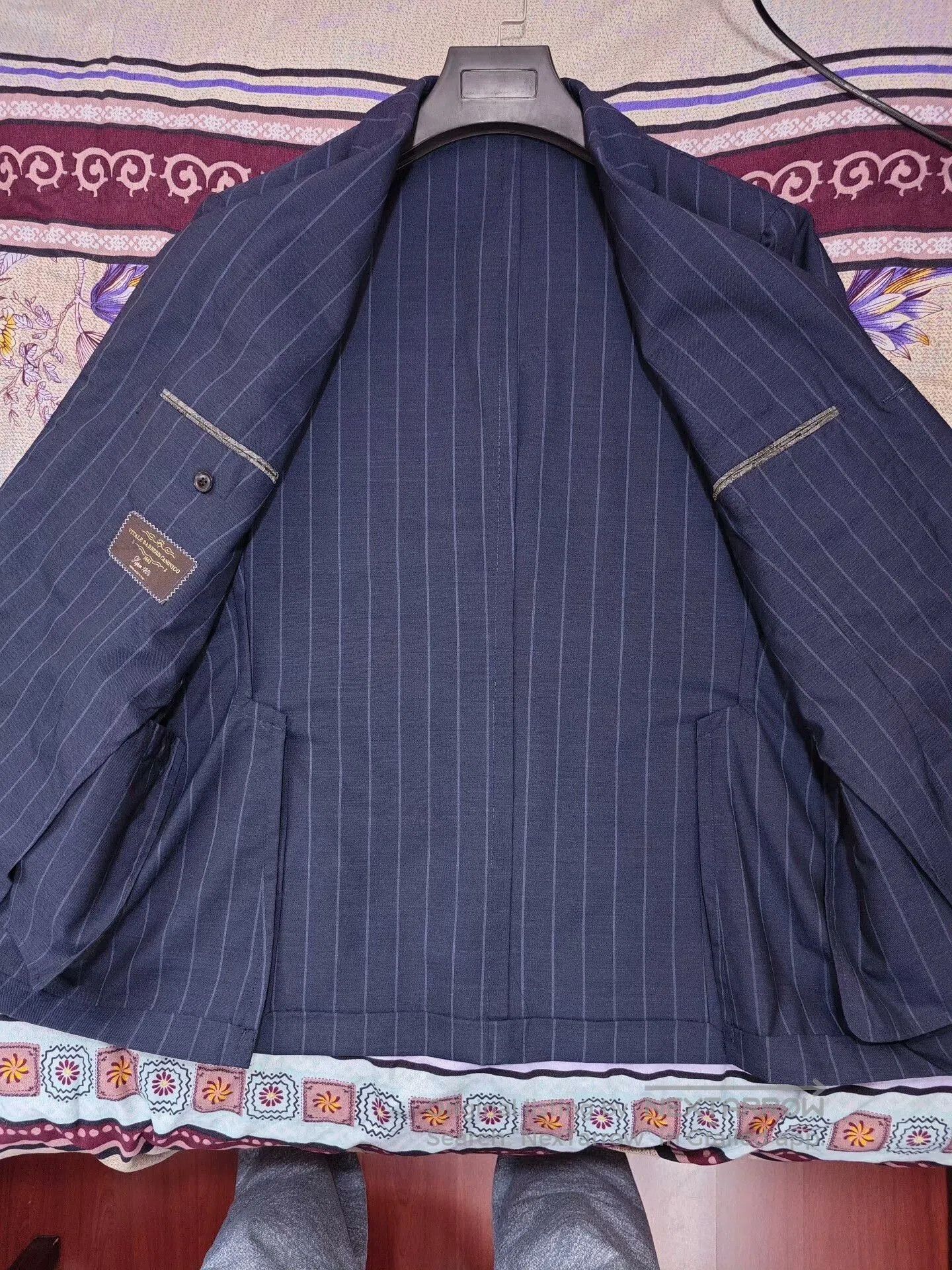 Japanese Brand Custom Italian Wool Linen Blend Suit. Size US L / EU 52-54 / 3 - 6 Thumbnail