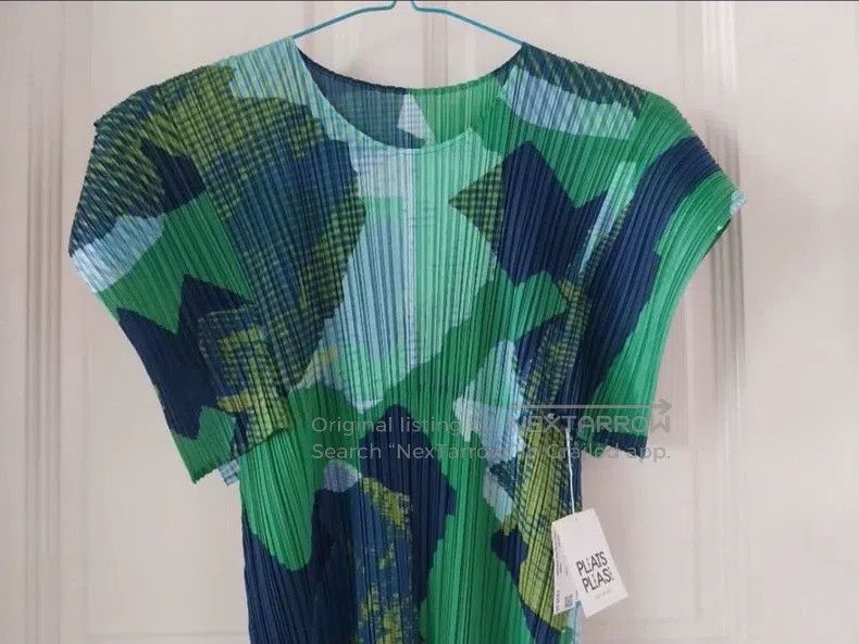 Issey Miyake Issey Miyake Green Dress Size L / US 10 / IT 46 - 2 Thumbnail
