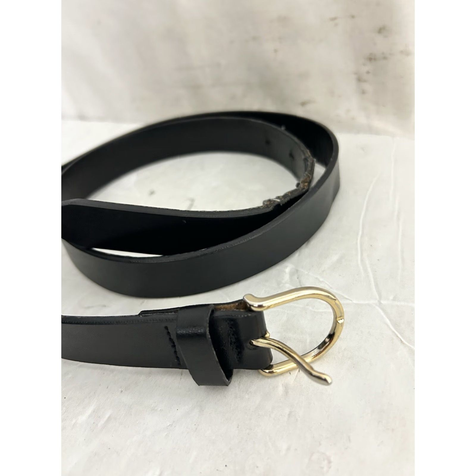 Banana Republic VINTAGE Banana Republic Womens Belt Black Medium Leather Waist Belt 35” Womens Size ONE SIZE - 2 Thumbnail
