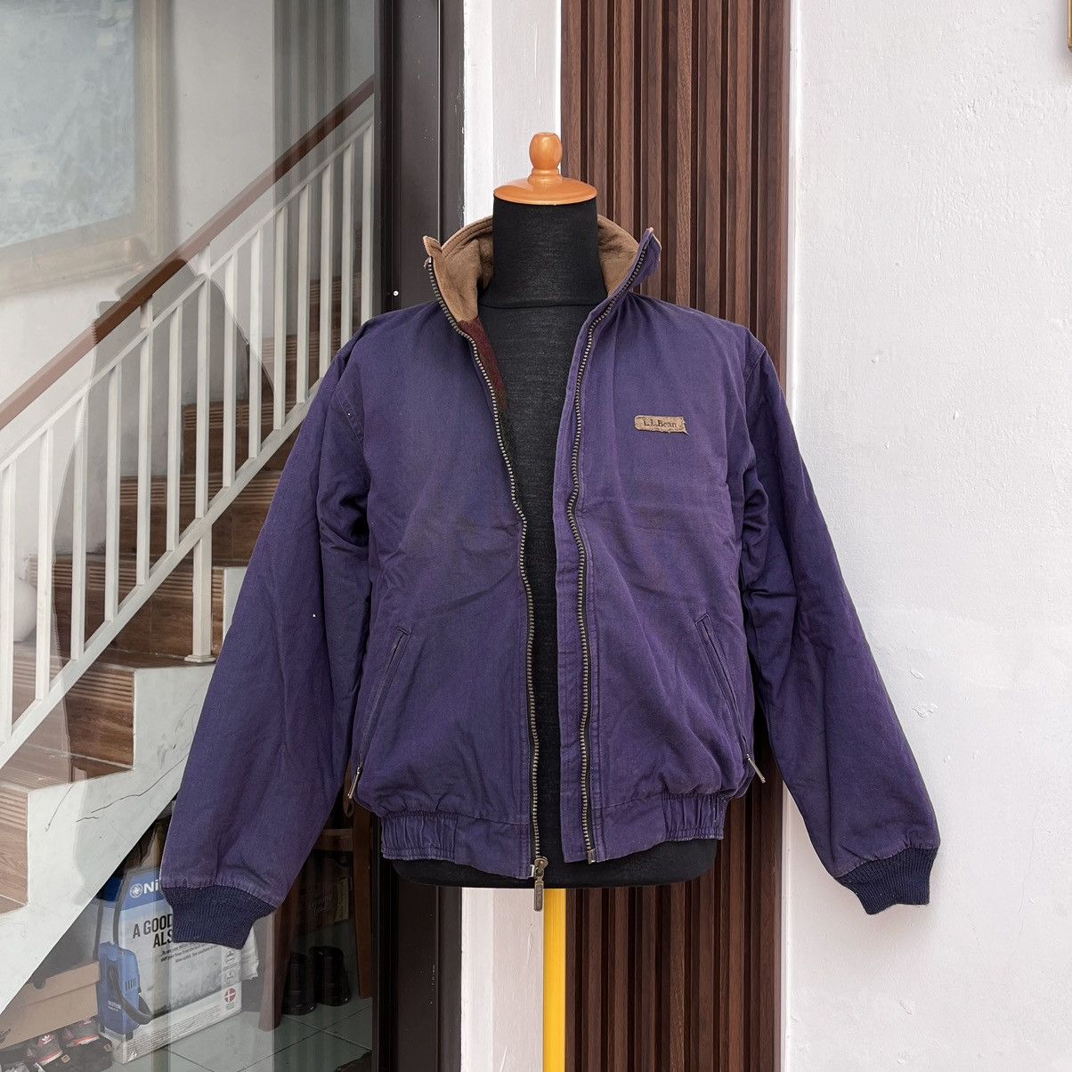 L.L. Bean × Vintage Vintage 80/90 S LL Bean Lined Blanket Detroit Jacket Leather Size US M / EU 48-50 / 2 - 1 Thumbnail