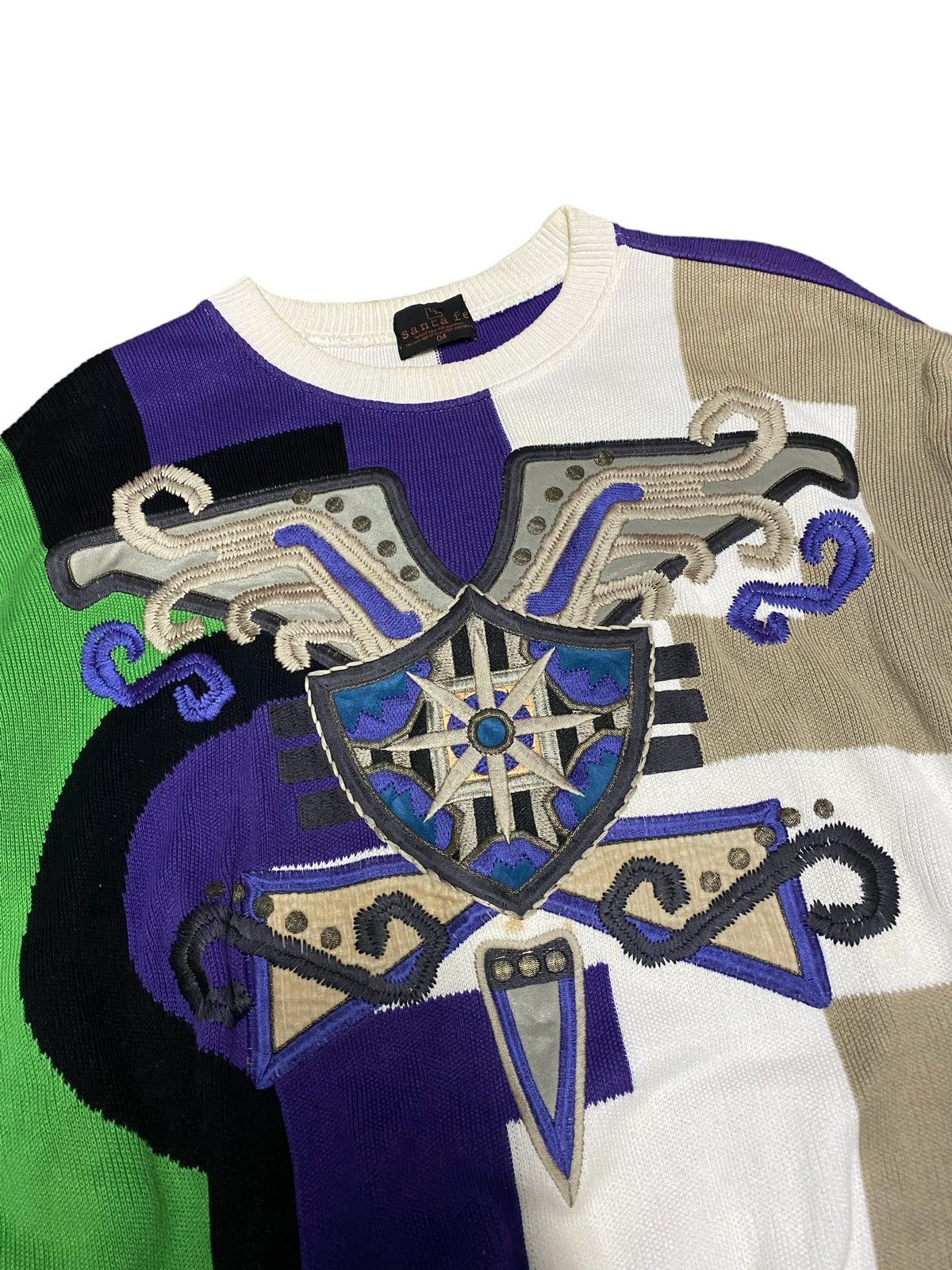 Japanese Brand × Vintage Vintage SantaFe Multicolour Knitwear Sweatshirt Size US XL / EU 56 / 4 - 4 Thumbnail