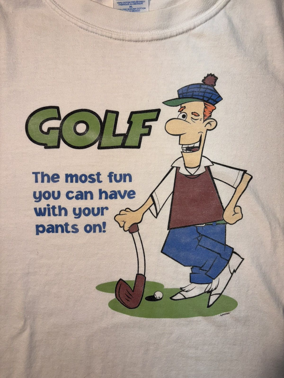 PGA Tour Vtg Golf Most Fun Cartoon Humor Joke Parody Y2K Mens T-shirt Size US XL / EU 56 / 4 - 2 Thumbnail