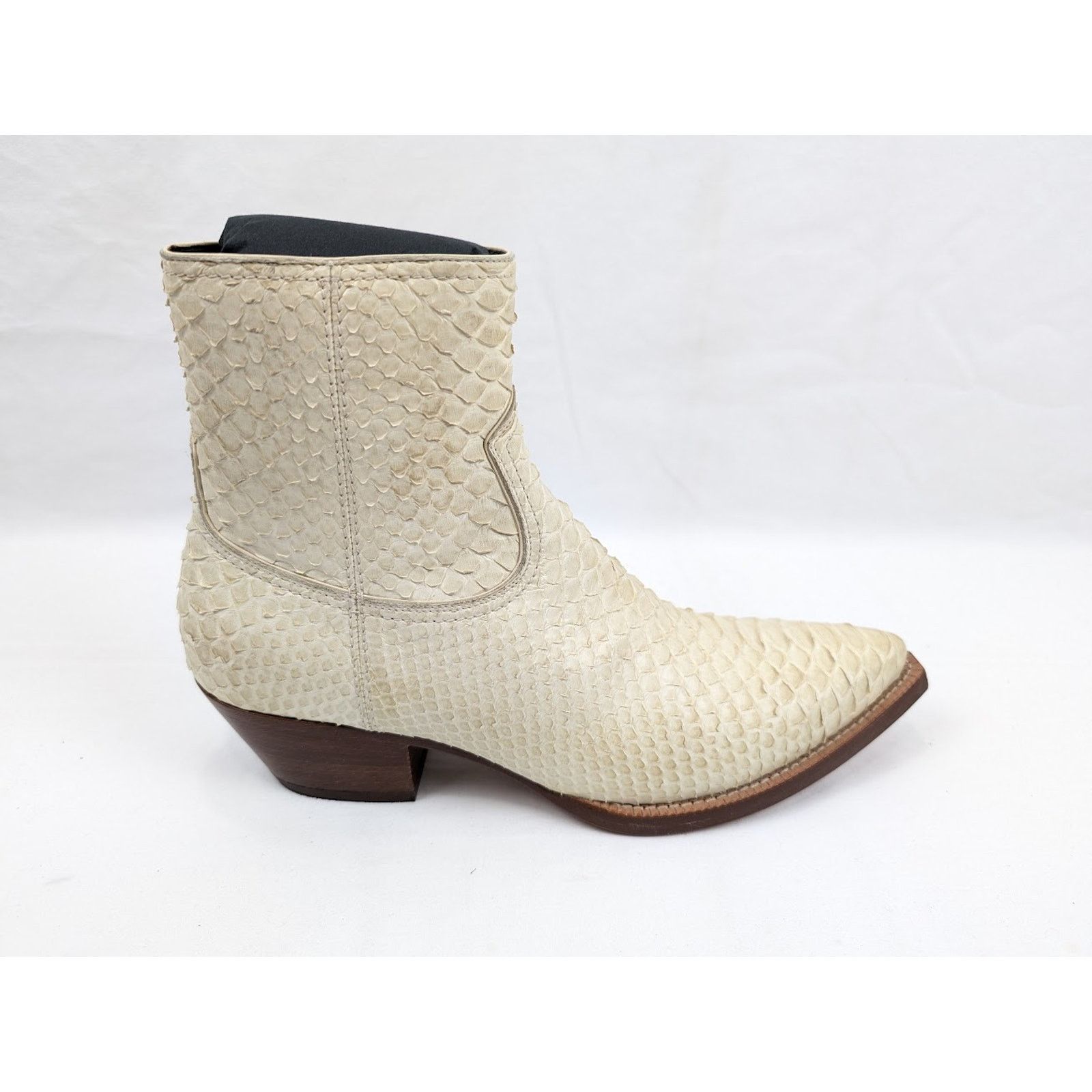 Saint Laurent Paris o1rshd1 Lukas 40 Zip Boots in Cream Size US 7 / EU 40 - 1 Thumbnail