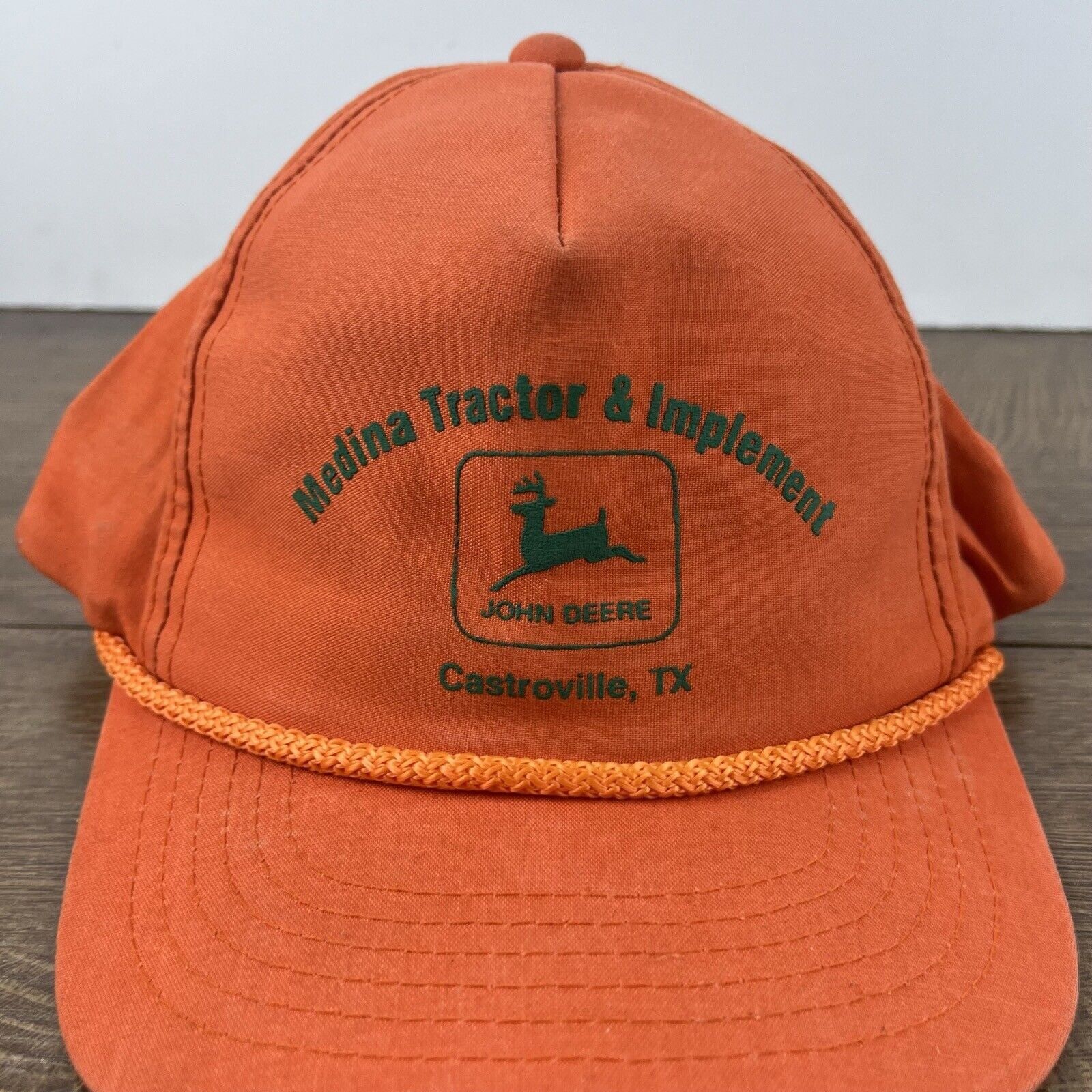 John Deere Medina Tractor Implement Snapback Hat Orange Adjustable Hat Size ONE SIZE - 6 Thumbnail