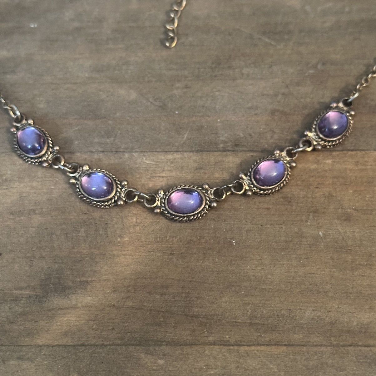 Vintage Vintage purple cabochon link necklace Size ONE SIZE - 4 Thumbnail