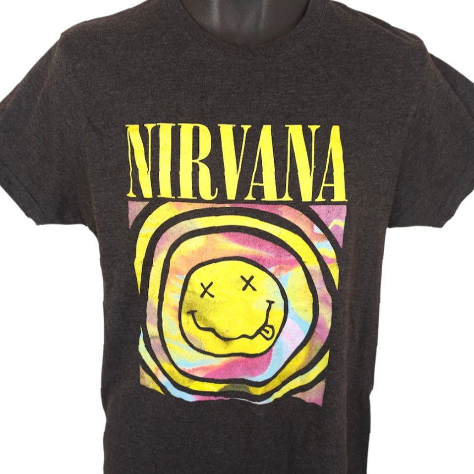 Etro Nirvana T Shirt Mens Size Medium Dark Gray Retro 90s Grunge Kurt Cobain Band Tee Size US M / EU 48-50 / 2 - 2 Thumbnail