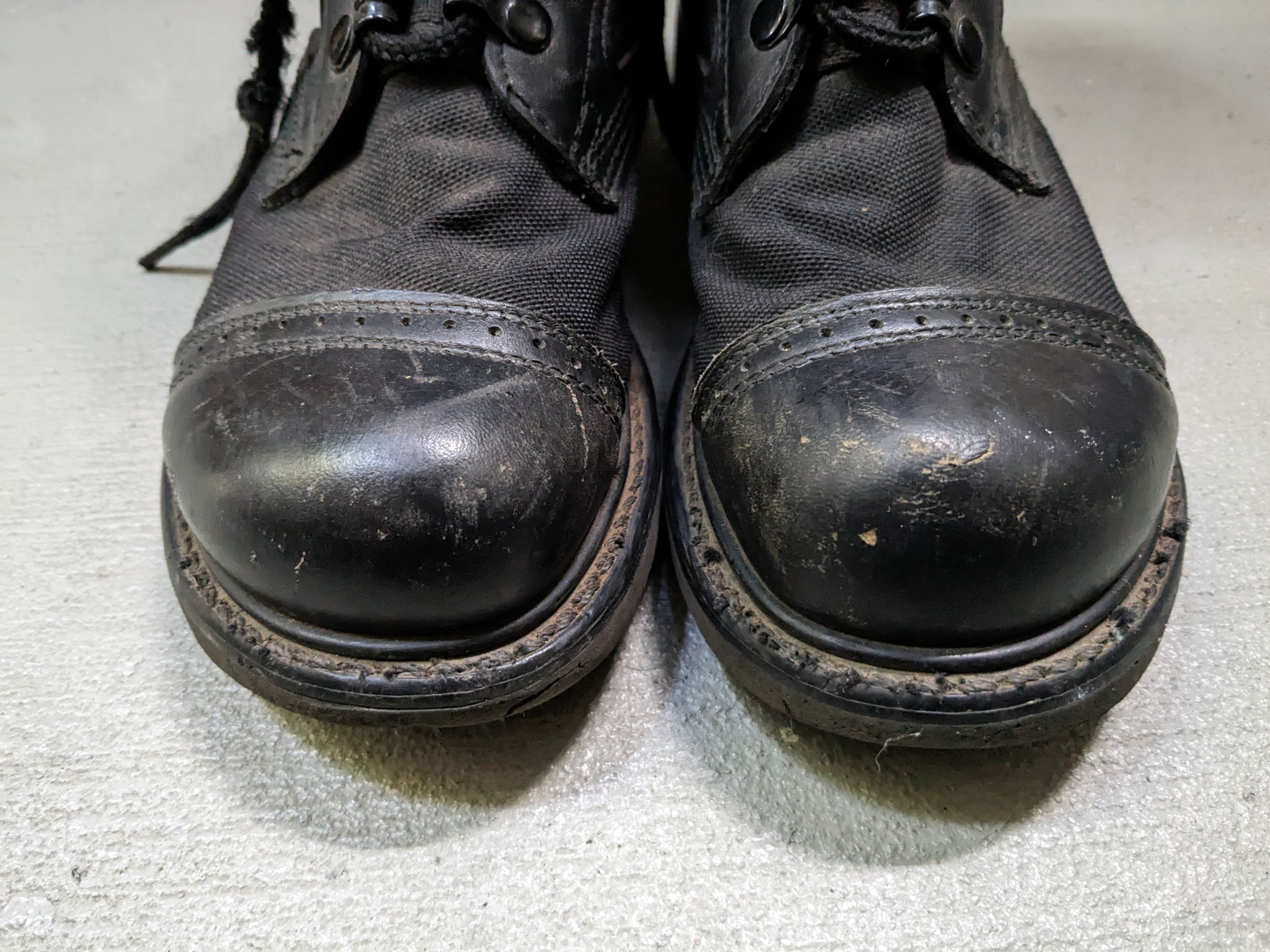Vintage Combat Boots Size 8.5 Black Leather Biker Y2K