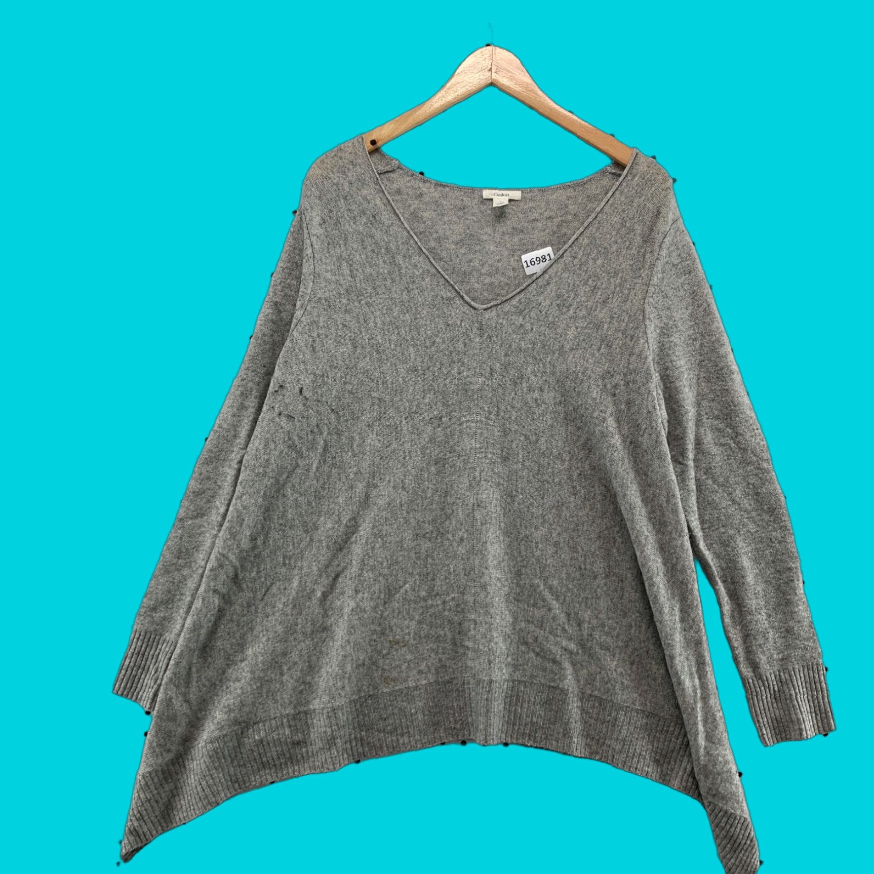 Vintage Caslon Wool Cashmere Blend Sweater Womens Size 1 Gray V-Neck Long Sleeve Size XS / US 0-2 / IT 36-38 - 1 Thumbnail