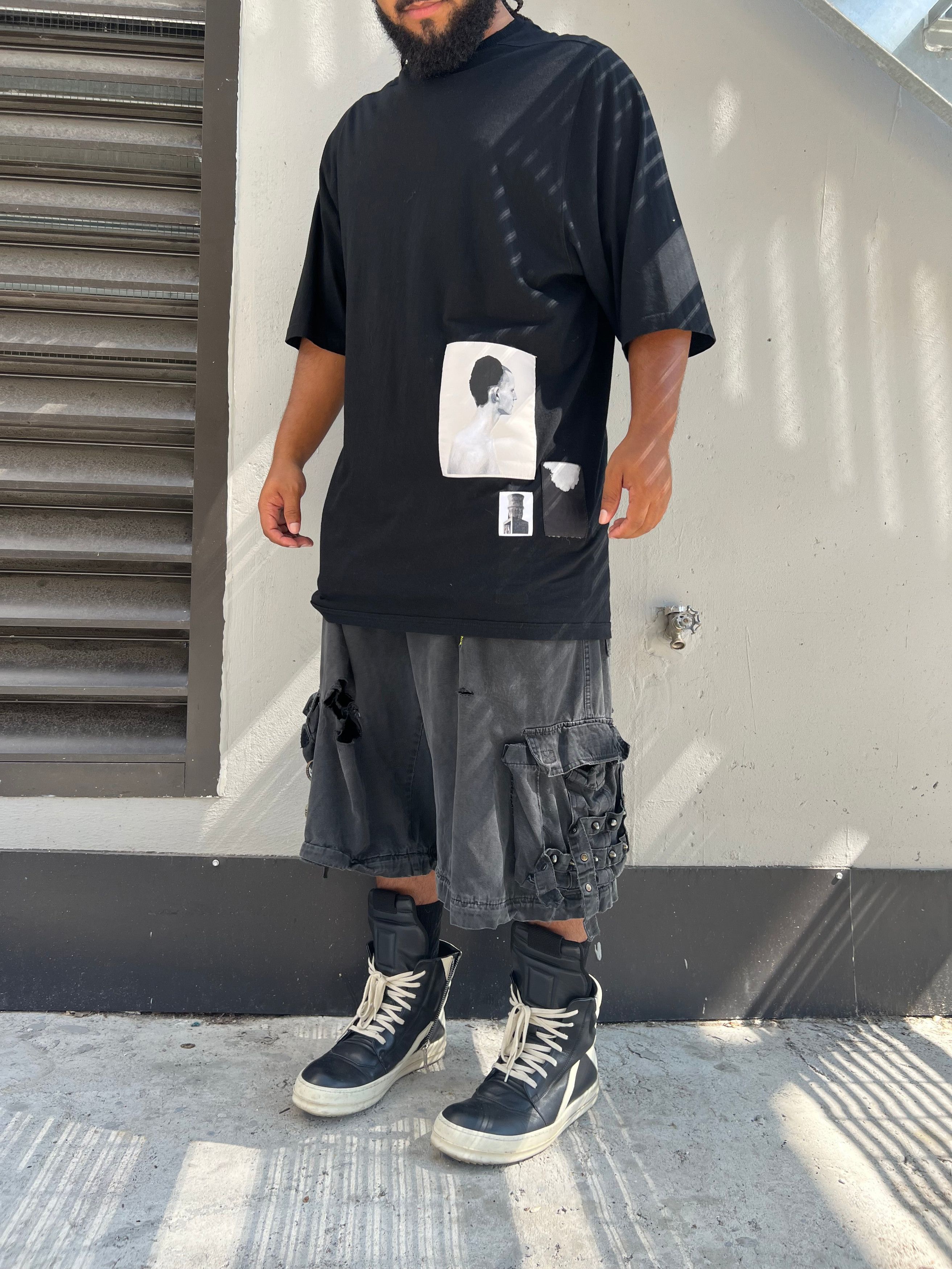 Rick Owens Drkshdw Rick Owens DRKSHDW Photo Patch Jumbo T-shirt