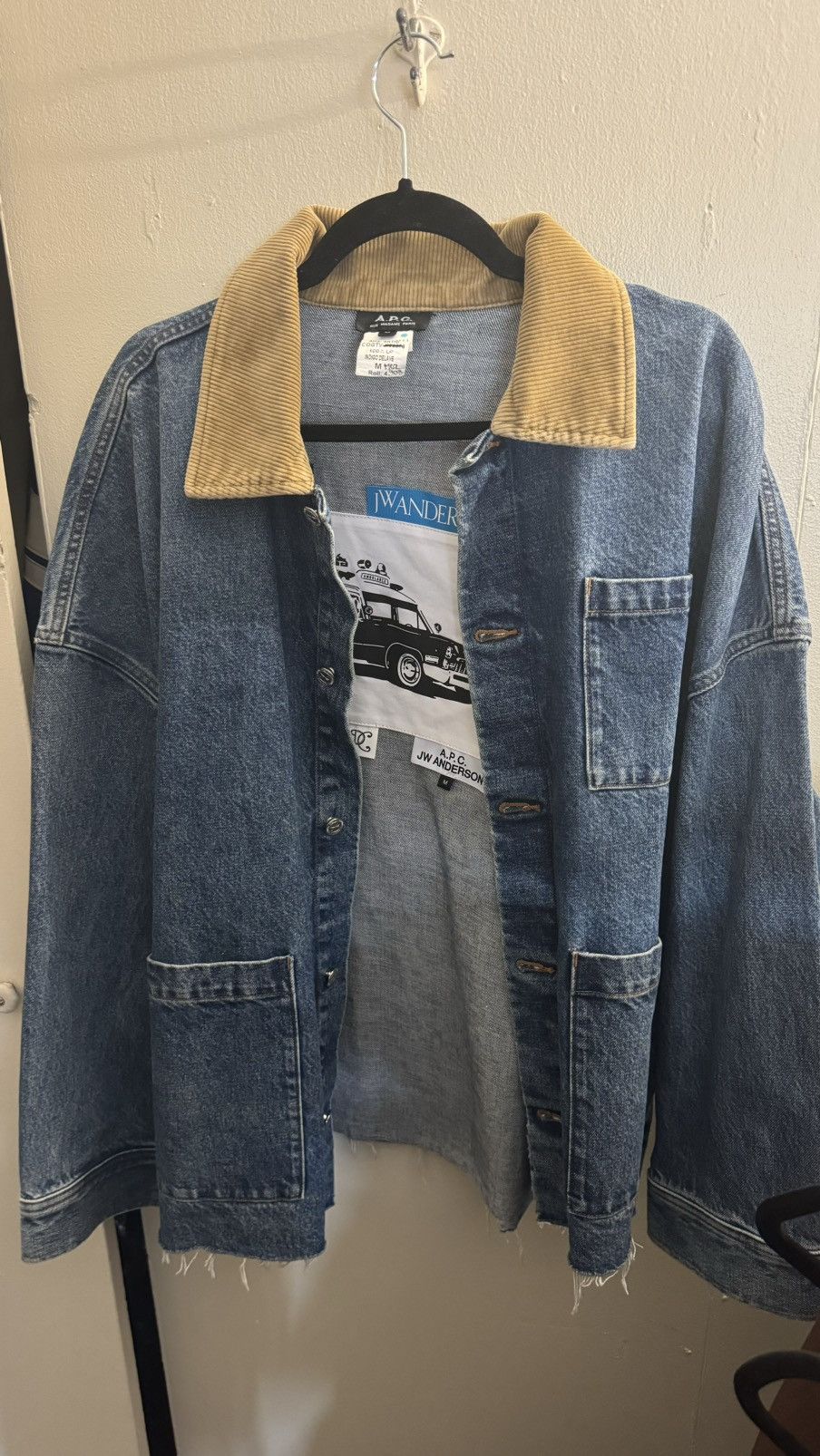 image of A P C x J W Anderson Jwa X Denim Chore Coat in Indigo, Men's (Size Medium)