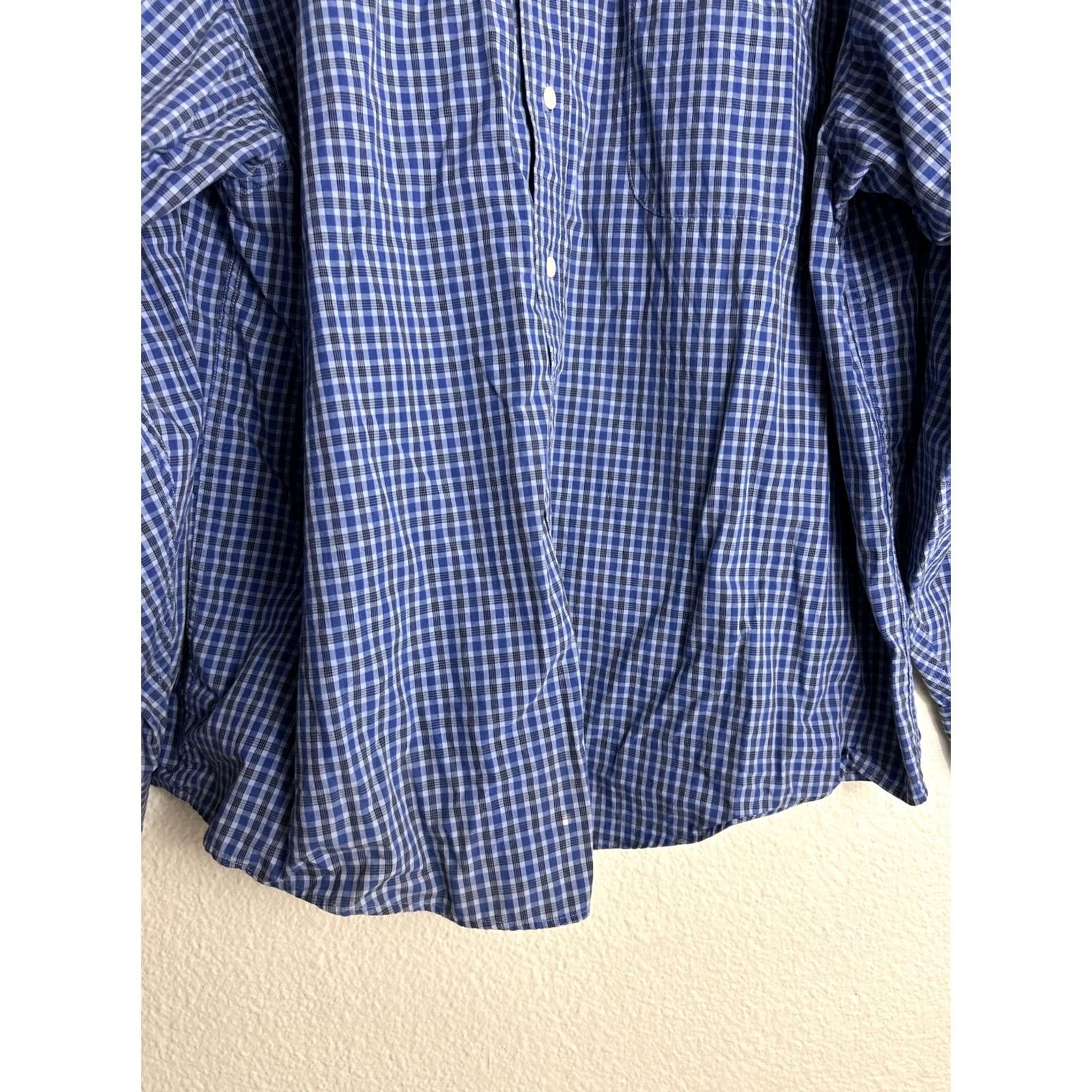 Eddie Bauer Eddie Bauer Mens Button-Up Shirt Plaid Checkered Cotton Blue 2XL Long Sleeve Size US XXL / EU 58 / 5 - 5 Thumbnail