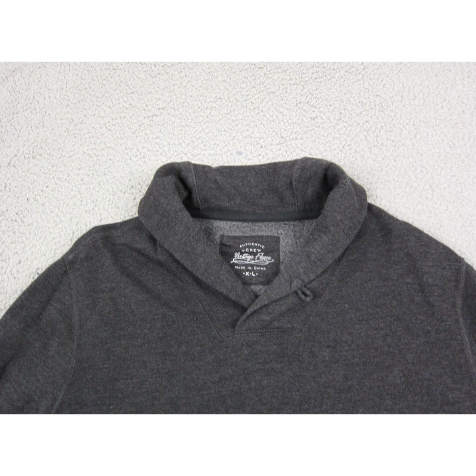 J.Crew VINTAGE J.Crew Sweatshirt Mens XL Gray Collared Fleece Cotton 90s Pullover Big Collar Size US XL / EU 56 / 4 - 2 Thumbnail