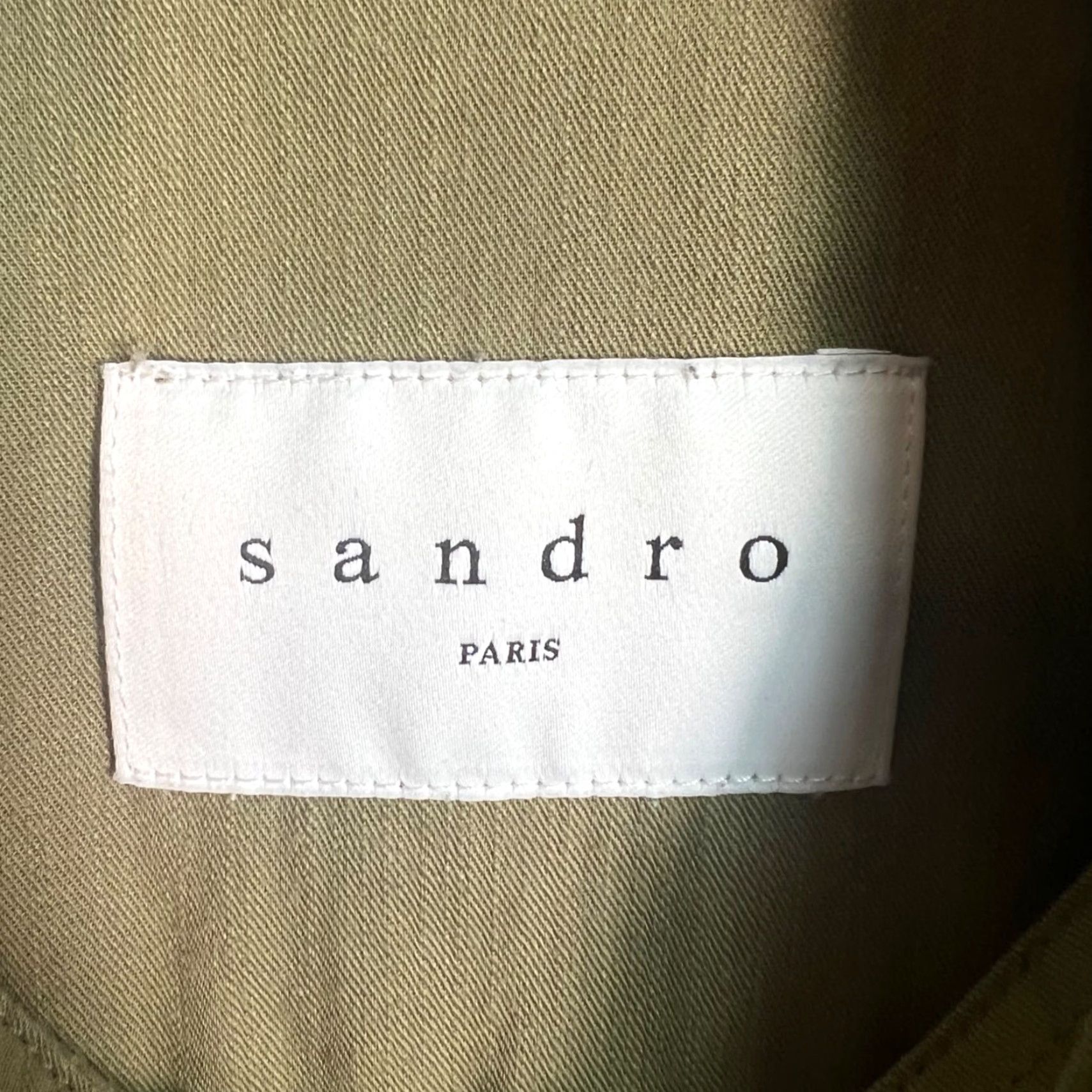 Sandro Sandro Button-Up Shirt Mens Medium Olive Green 100% Cotton Long Sleeve Carded? Size US M / EU 48-50 / 2 - 3 Thumbnail