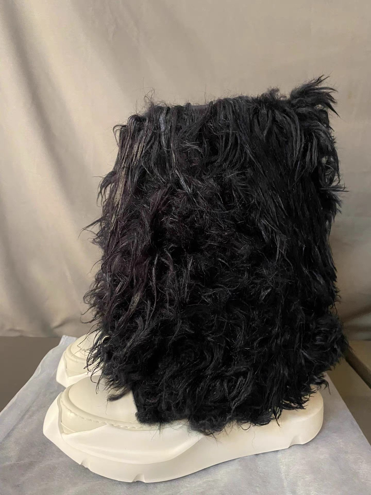 Rick Owens Furry Platform Boots 22FW Elephant Leg Boots