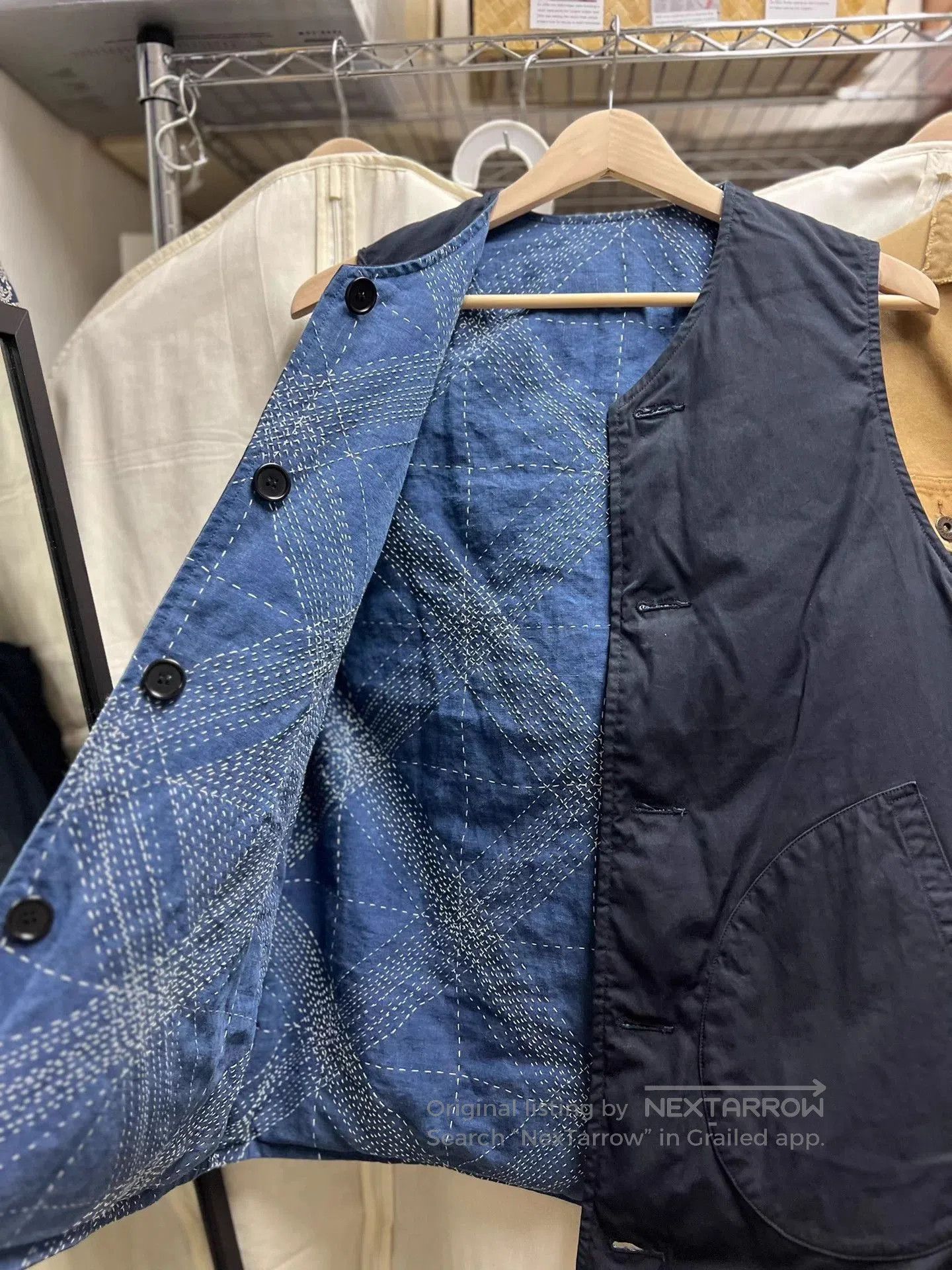 Visvim Blue Diamond Stitch Sleeveless Vest. Size US S / EU 44-46 / 1 - 8 Thumbnail