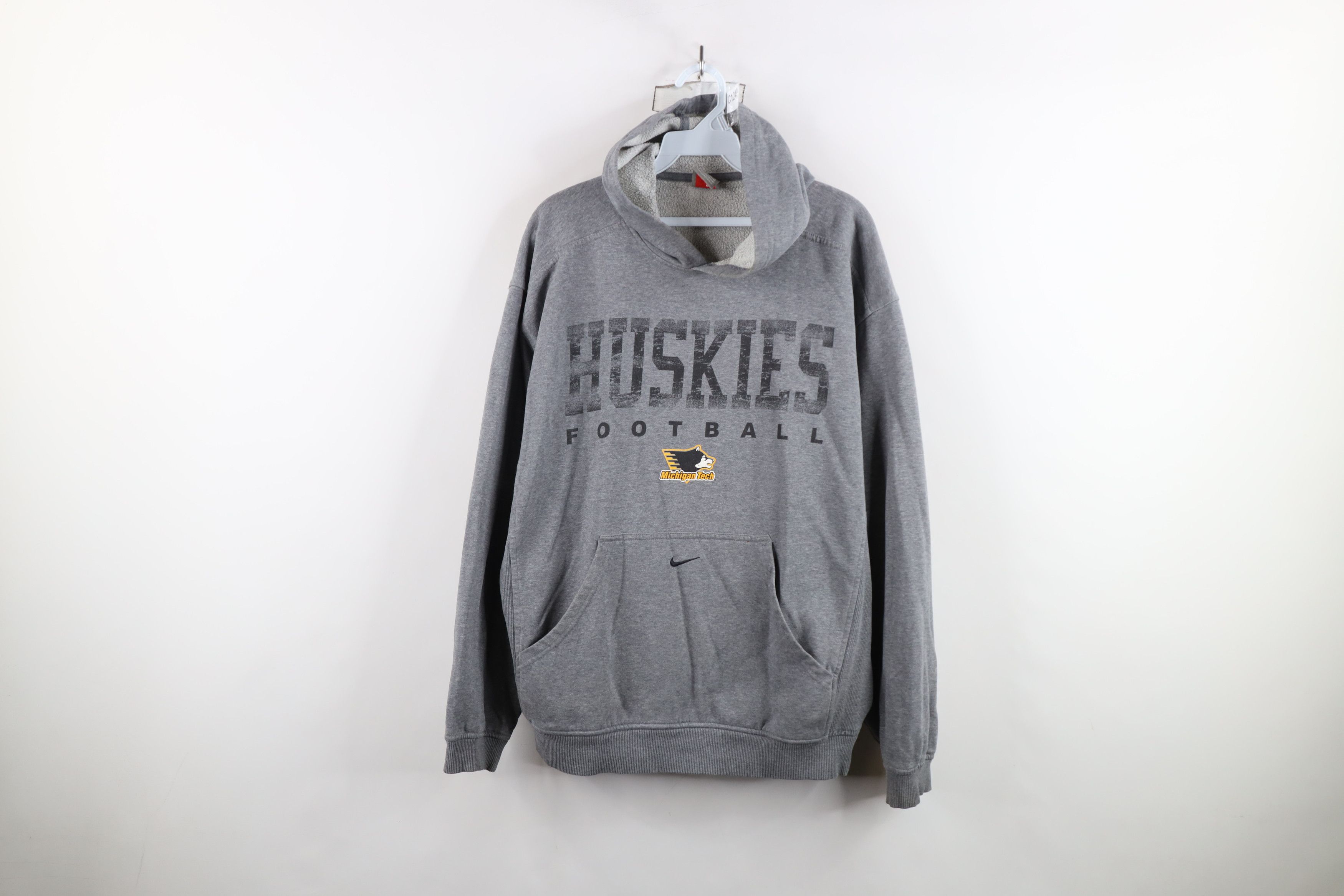 Nike × Vintage Vintage Nike Swoosh Michigan Tech University Football Hoodie Size US M / EU 48-50 / 2 - 1 Thumbnail