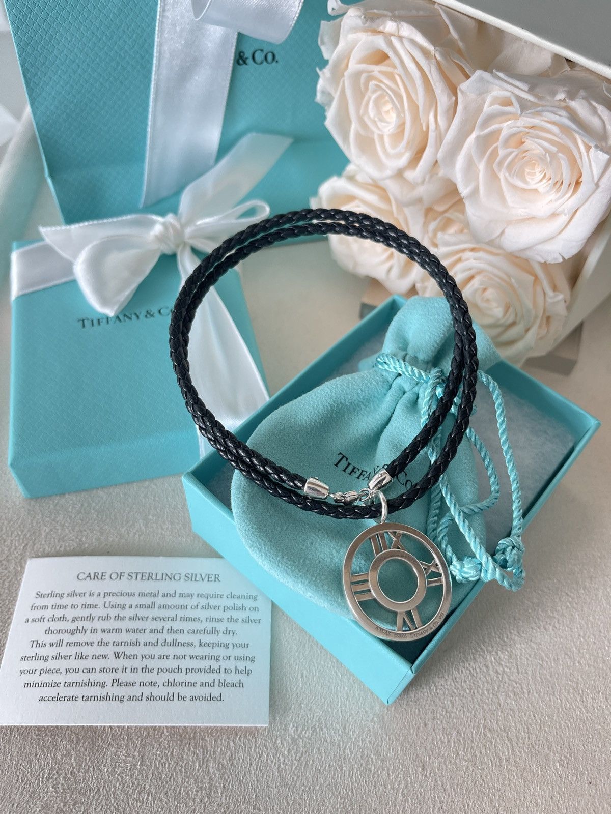 Tiffany & Co. Tiffany & Co. Atlas Circle Leather Necklace Unisex 19.5” Size ONE SIZE - 2 Thumbnail