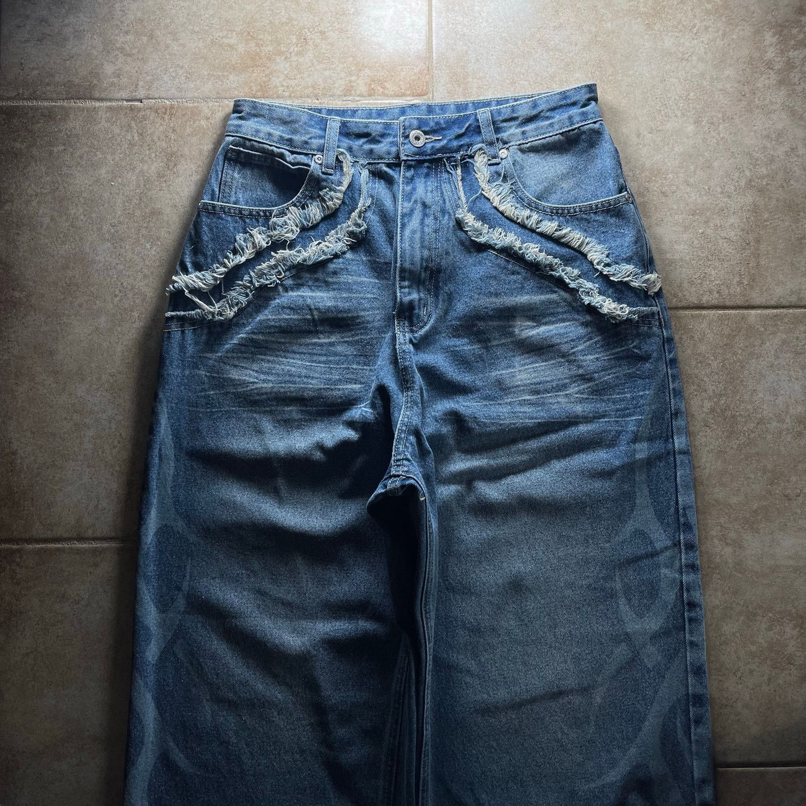 Other Japanese Archive Vintage Printed Blue Denim Baggy Jeans Size US 29 - 4 Thumbnail