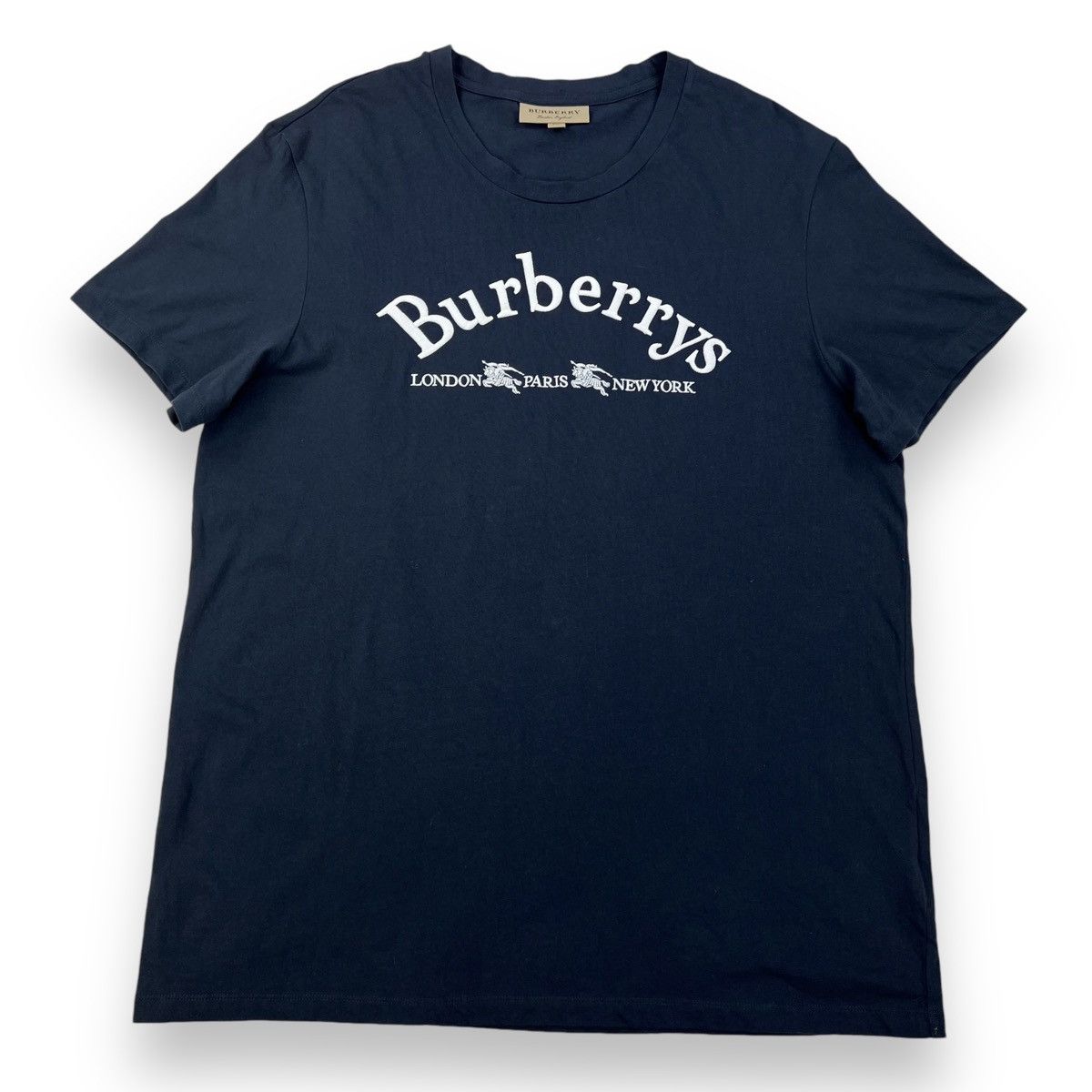Burberry Burberry Archive Embroidered Navy T Shirt Size US L / EU 52-54 / 3 - 2 Thumbnail