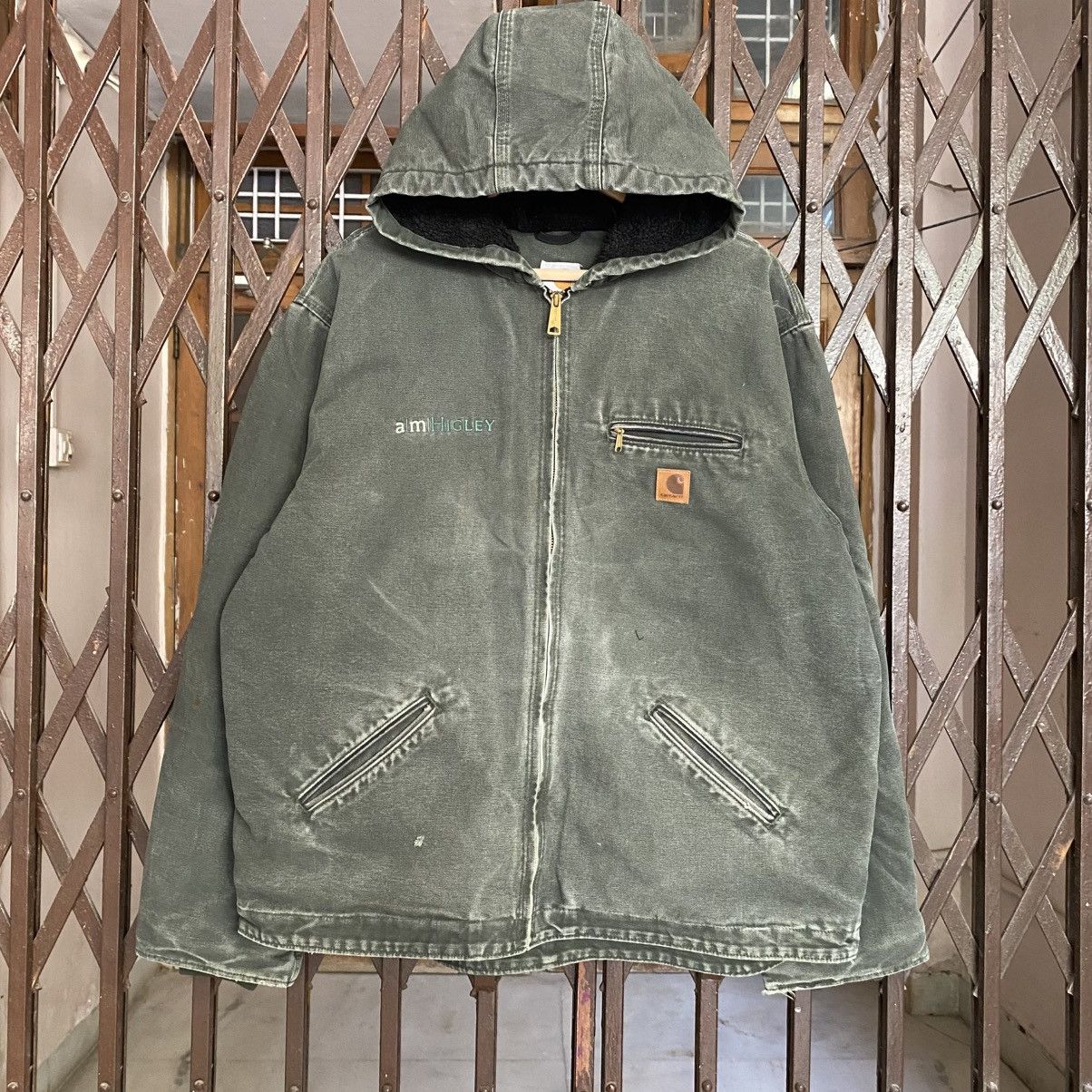 Carhartt Vintage Carhartt Faded Green Active Hooded Jacket Size US XL / EU 56 / 4 - 1 Thumbnail