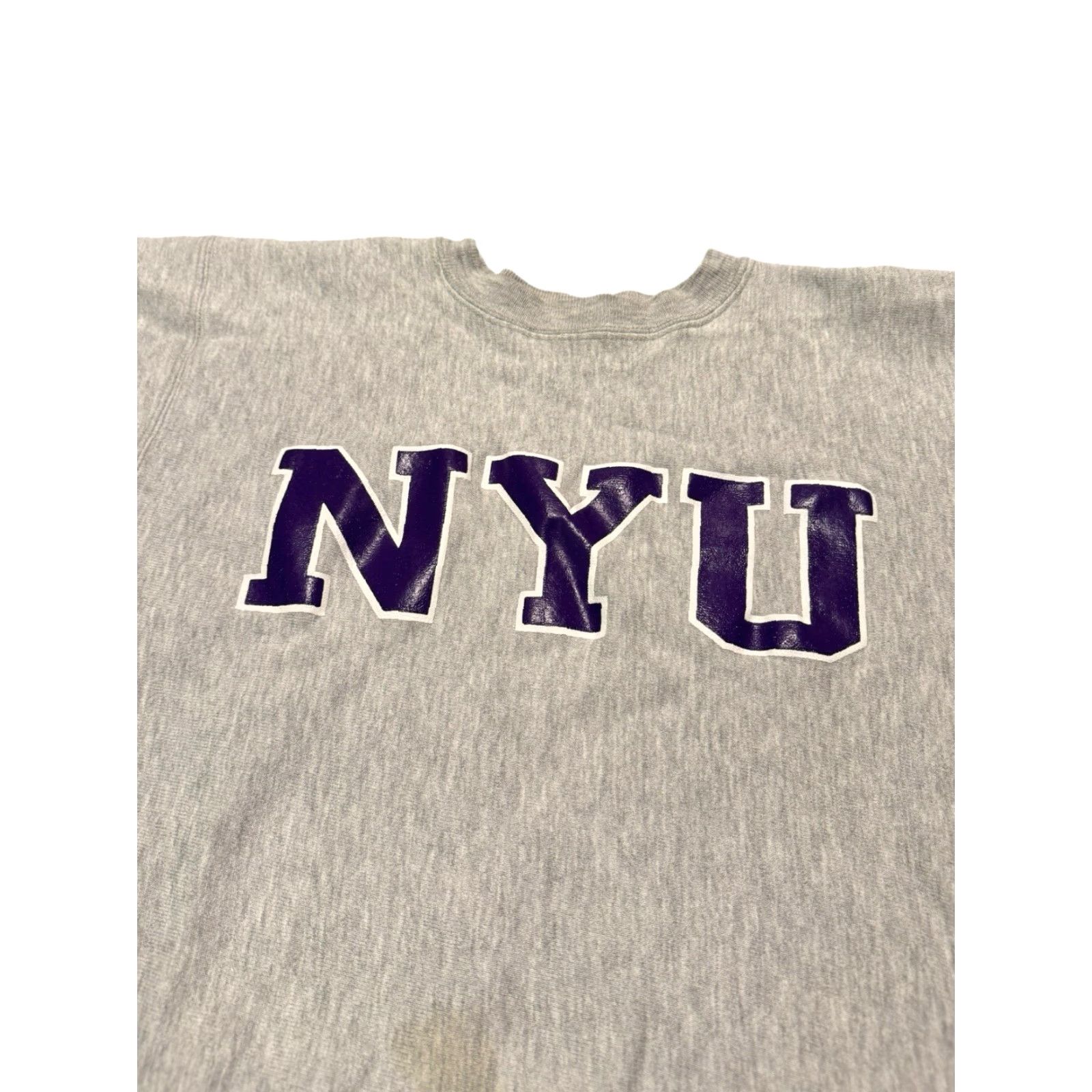 Champion VINTAGE Champion Reverse Weave Sweatshirt NYU Gray Heather L Mens Size US L / EU 52-54 / 3 - 3 Thumbnail