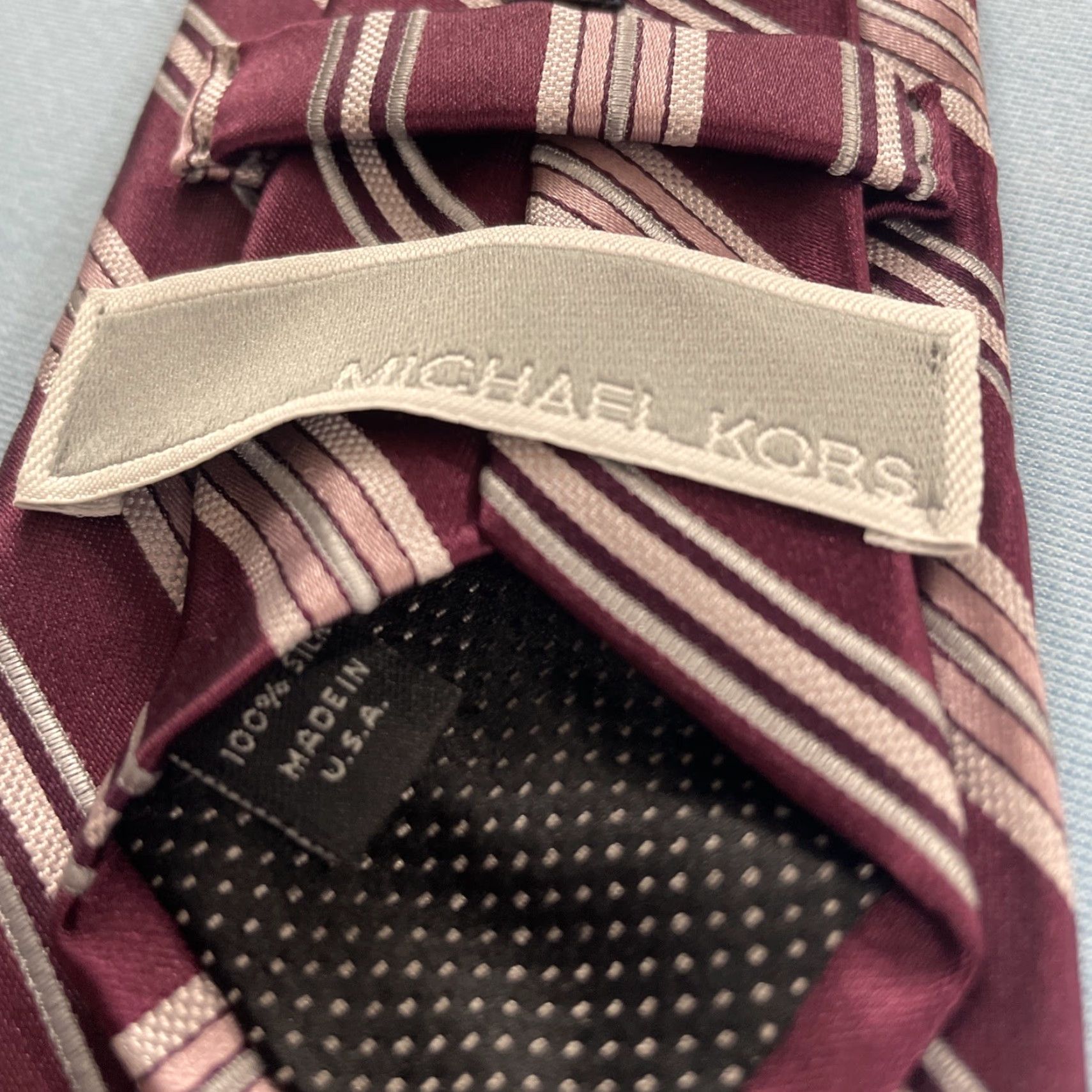 Michael Kors VINTAGE Michael Kors Tie 100% Silk Red Pink Exec Striped Necktie Made USA 3x60 Mens Size ONE SIZE - 5 Thumbnail