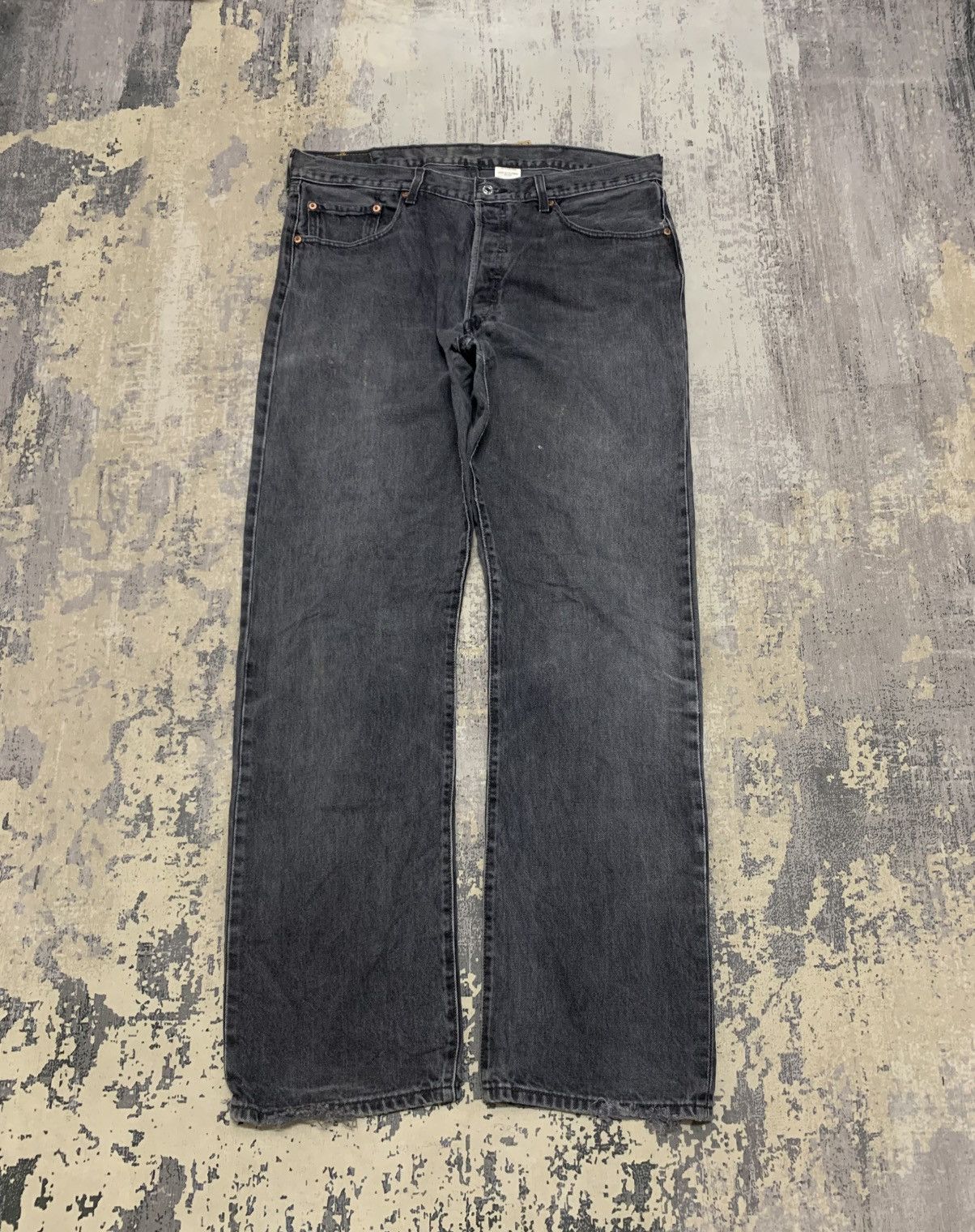 Size 36x33 Vintage Y2K Levi's 501 Faded Black Jeans