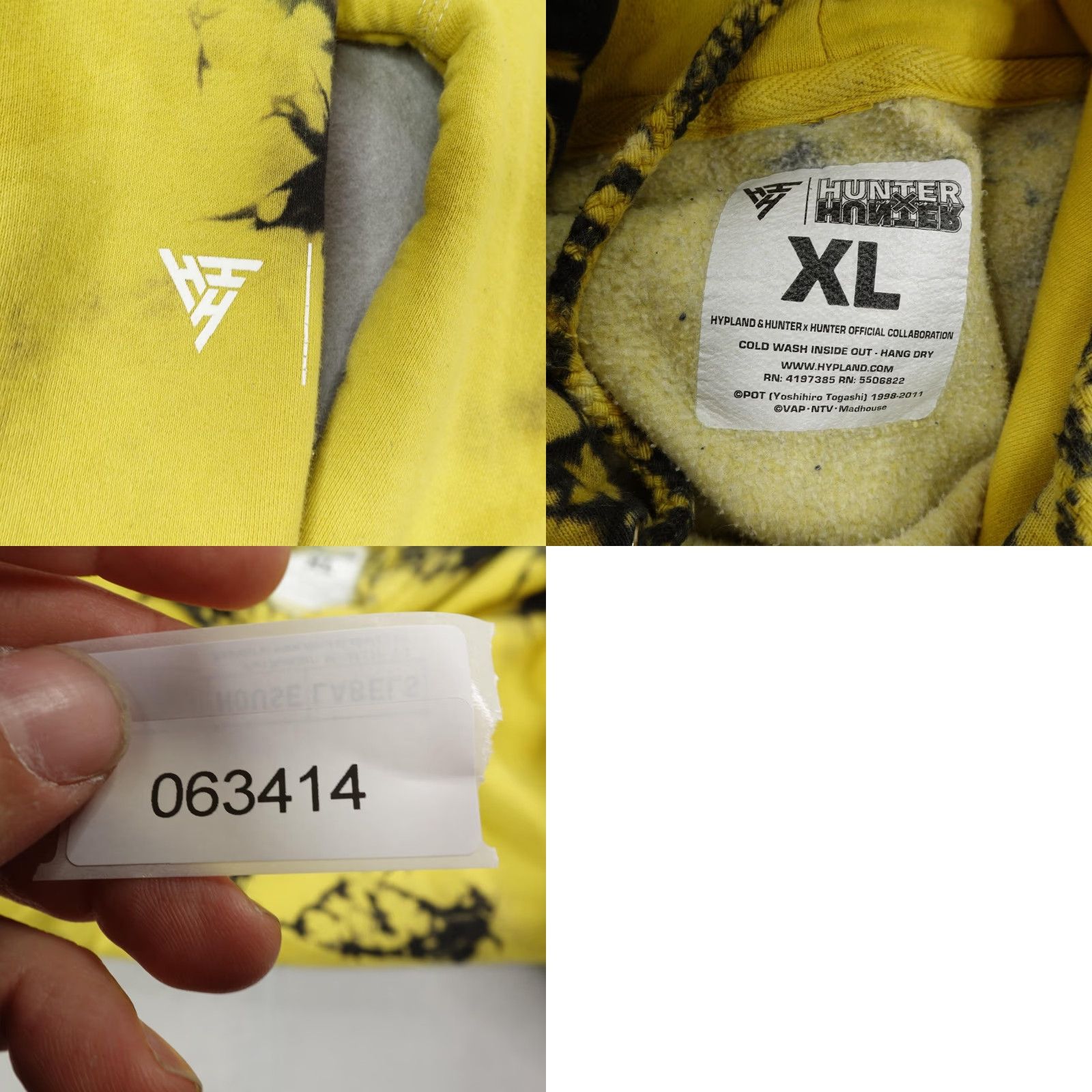 Hypland Hypland Hunter x Hunter Hoodie Mens XL Yellow Kurapika Tie Dye Anime Sweatshirt Size US XL / EU 56 / 4 - 8 Thumbnail