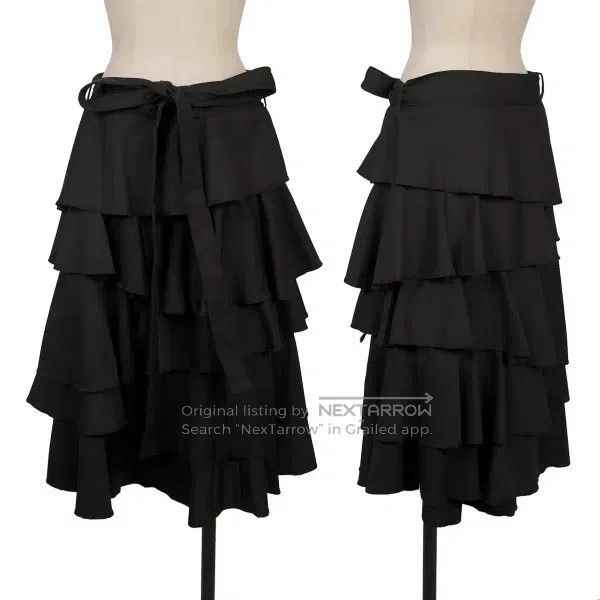 Comme des Garcons Comme des Garcons size L Black vintage wave lace wrap skirt Size 23" - 1 Thumbnail