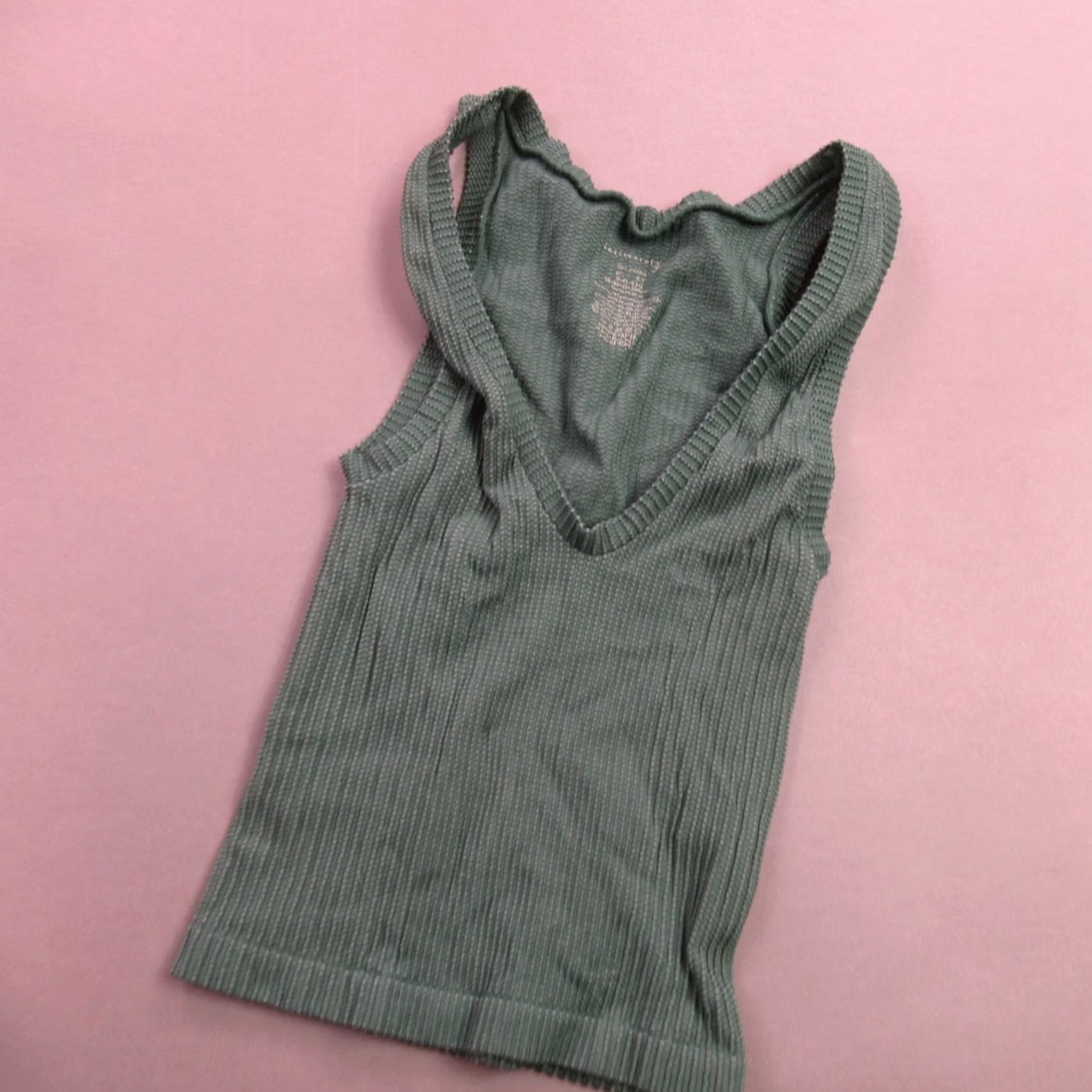 Free People Free People Shirt Womens XS Sleeveless Pullover V Neck Casual Green Size XS / US 0-2 / IT 36-38 - 2 Thumbnail