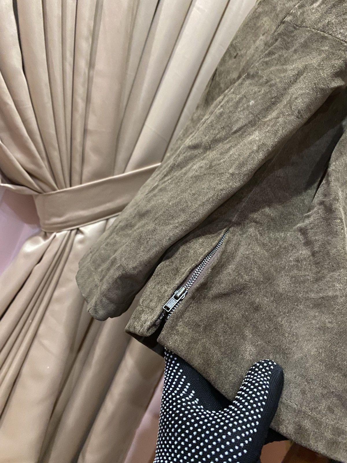 Pull & Bear Vintage Pull & Bear Olive Green Suede Leather Jacket Size US L / EU 52-54 / 3 - 13 Thumbnail