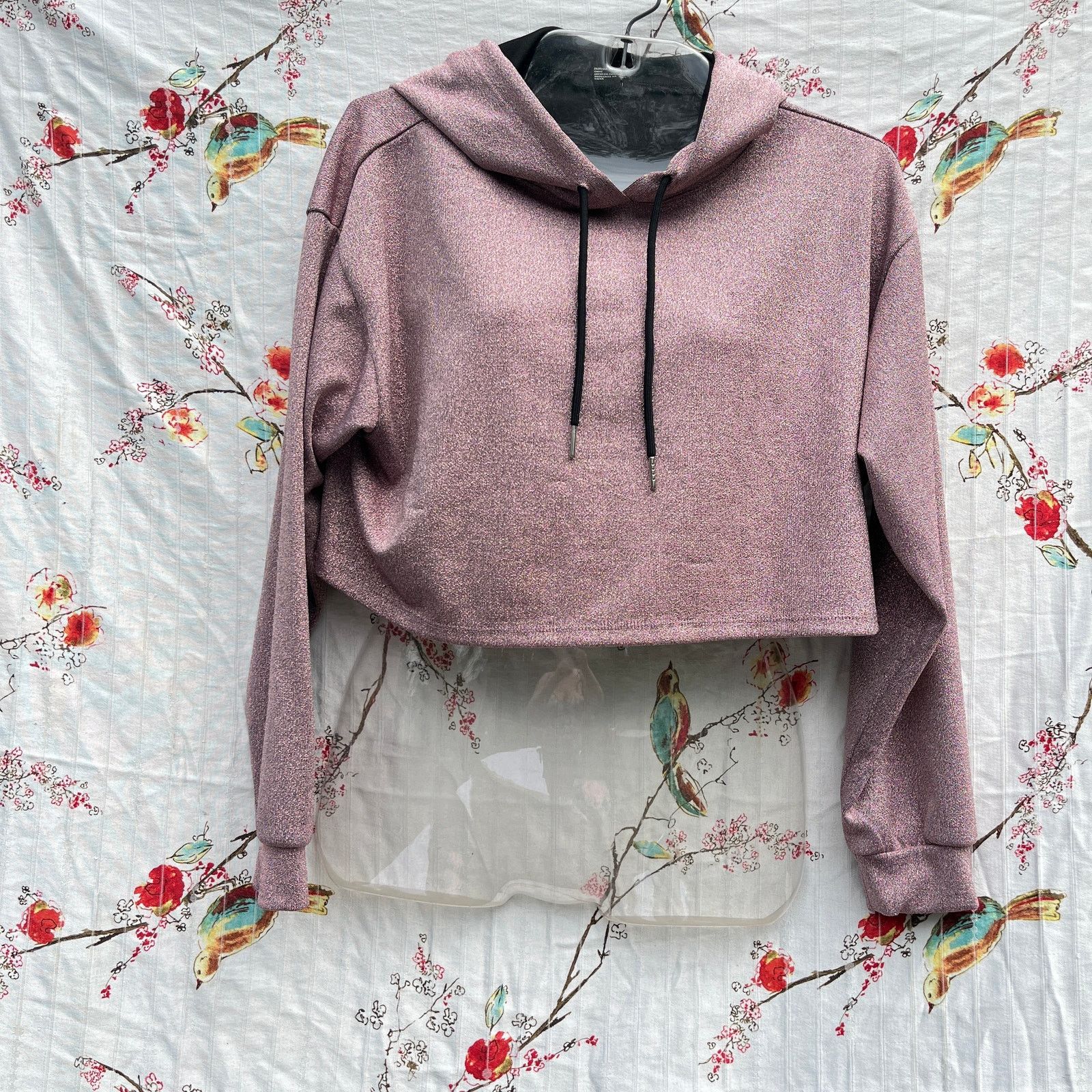 Forever 21 Forever 21 Cropped Hoodie Womens Size Medium Metallic Pink Size M / US 6-8 / IT 42-44 - 10 Thumbnail
