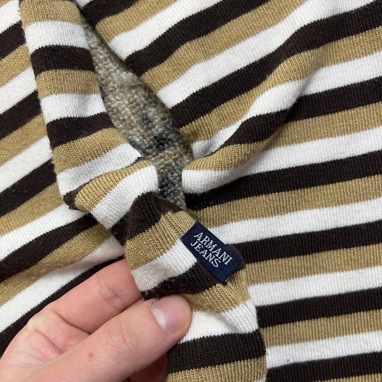 Armani Armani Jeans Vintage Y2K Cross Logo Striped Luxury Sweater Size US XXL / EU 58 / 5 - 6 Thumbnail