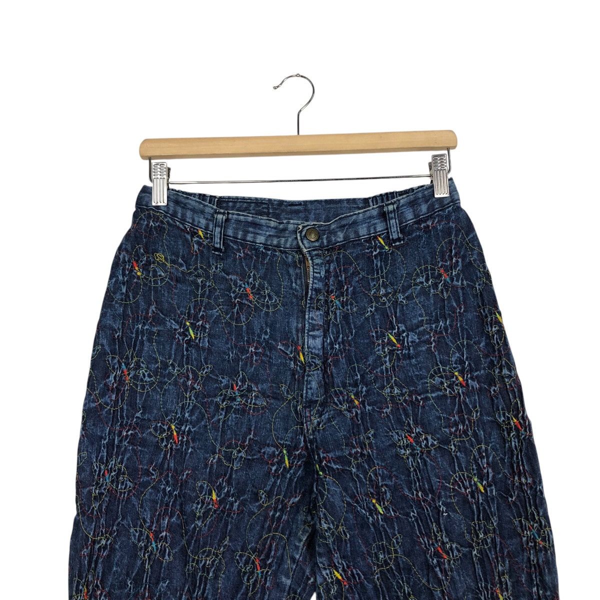 Japanese Brand 📌Vintage Denim Jeans Colourful Quilted Design Size 28" / US 6 / IT 42 - 4 Thumbnail