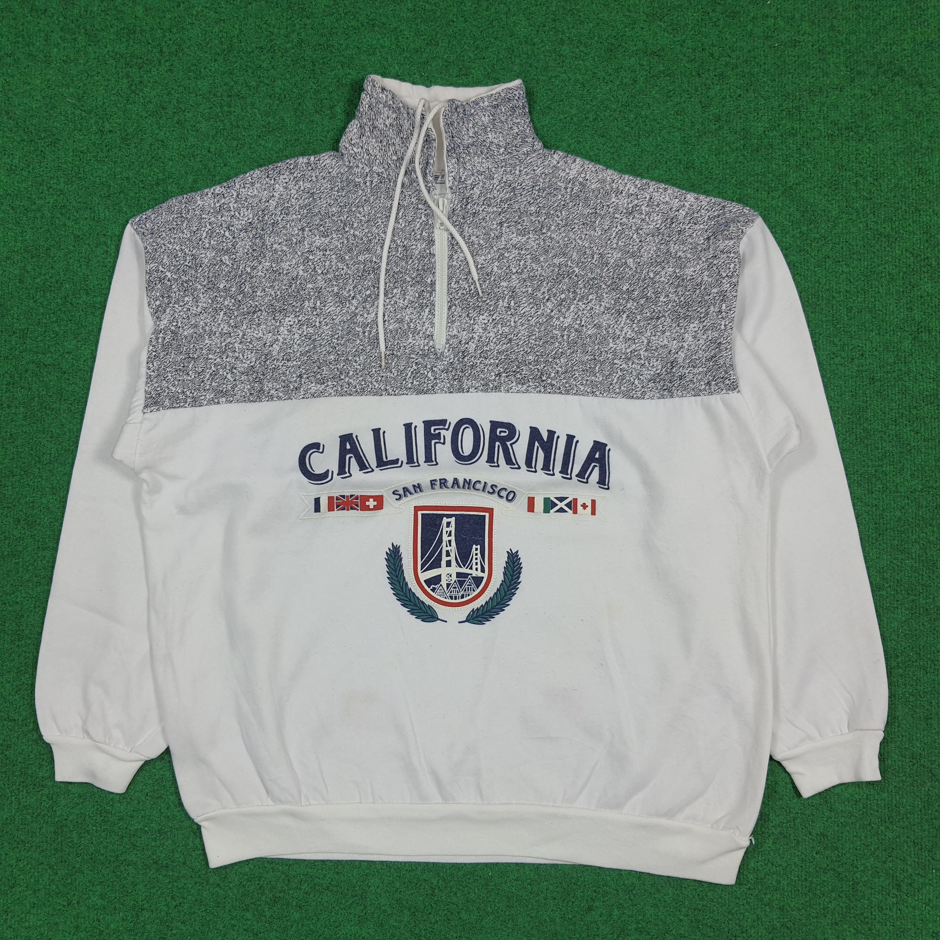 Vintage Vtg 90s California San Francisco Half Zipper C290N27 Size US L / EU 52-54 / 3 - 1 Thumbnail