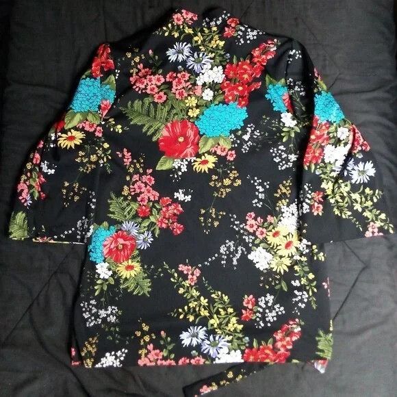 Other Vintage Teddi California Floral Polyester Disco Shirt Size XL / US 12-14 / IT 48-50 - 6 Thumbnail