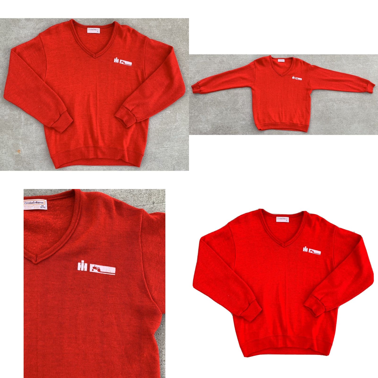 Vintage VINTAGE International Harvester V Neck Sweater Creslan And Rayon 60s 1960s M Red Rockabilly Mens Size US M / EU 48-50 / 2 - 9 Thumbnail