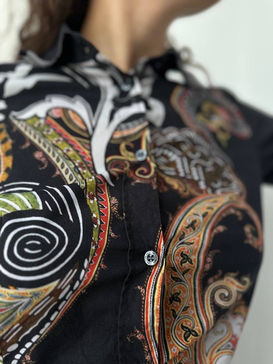 Etro × Vintage Vintage ETRO Womens Floral Black Patterned Shirt Size S / US 4 / IT 40 - 20 Thumbnail